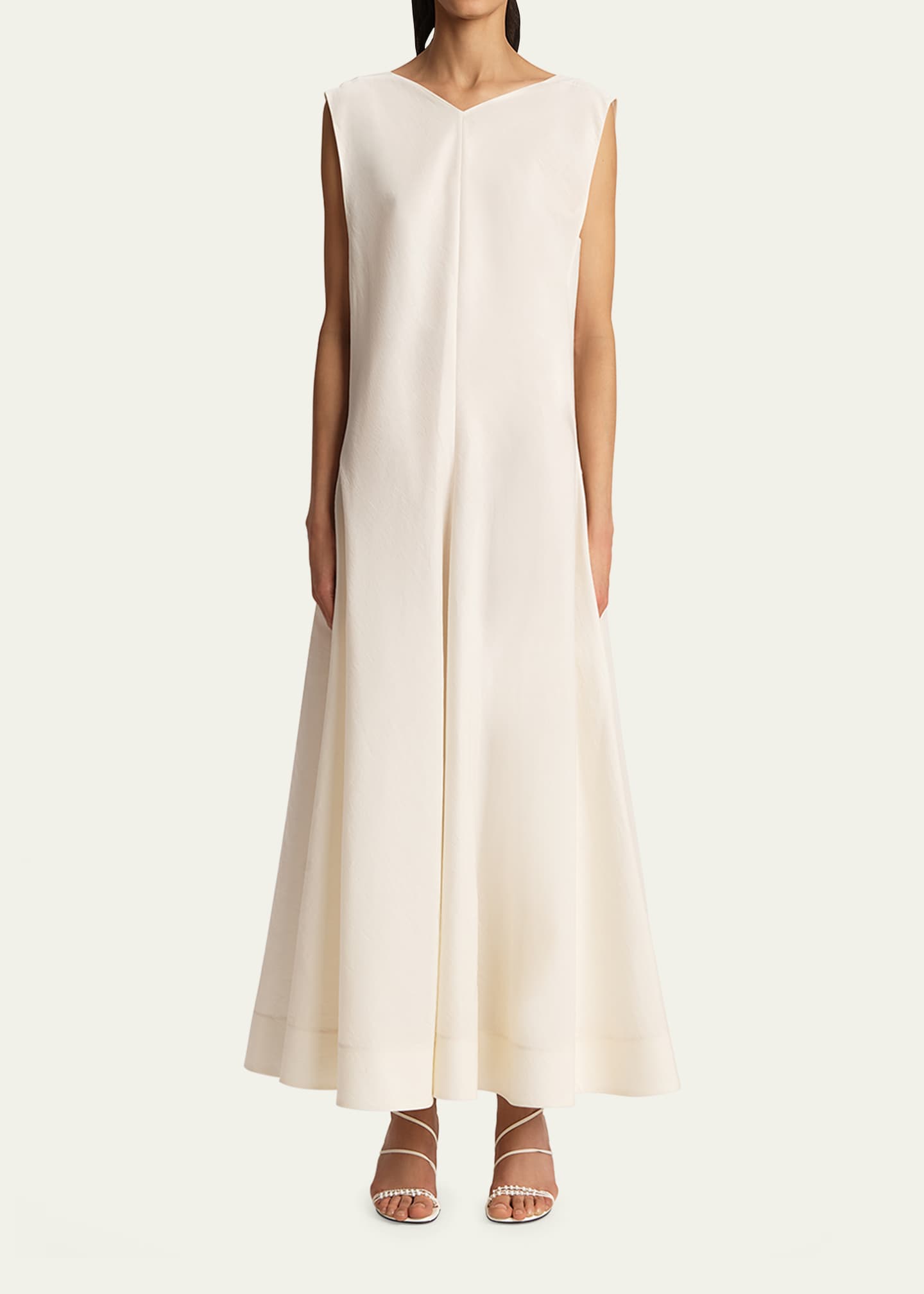 Khaite Mellie Open-Back Sleeveless A-Line Maxi Dress Image 2 of 5