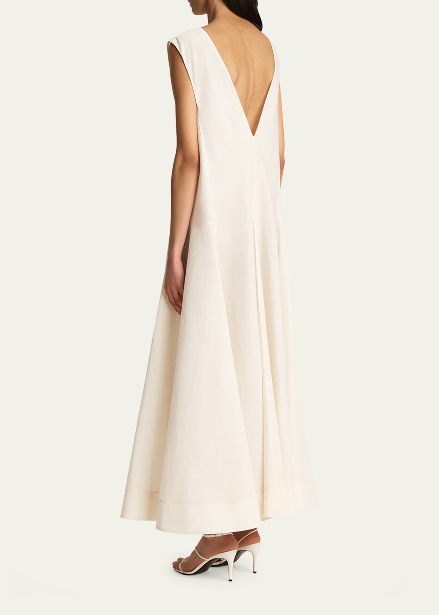 Khaite Mellie Open-Back Sleeveless A-Line Maxi Dress Image 3 of 5