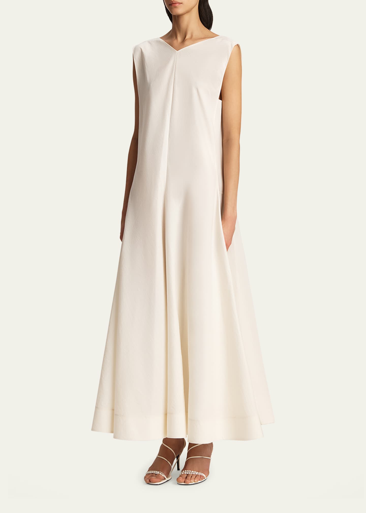 Khaite Mellie Open-Back Sleeveless A-Line Maxi Dress Image 4 of 5