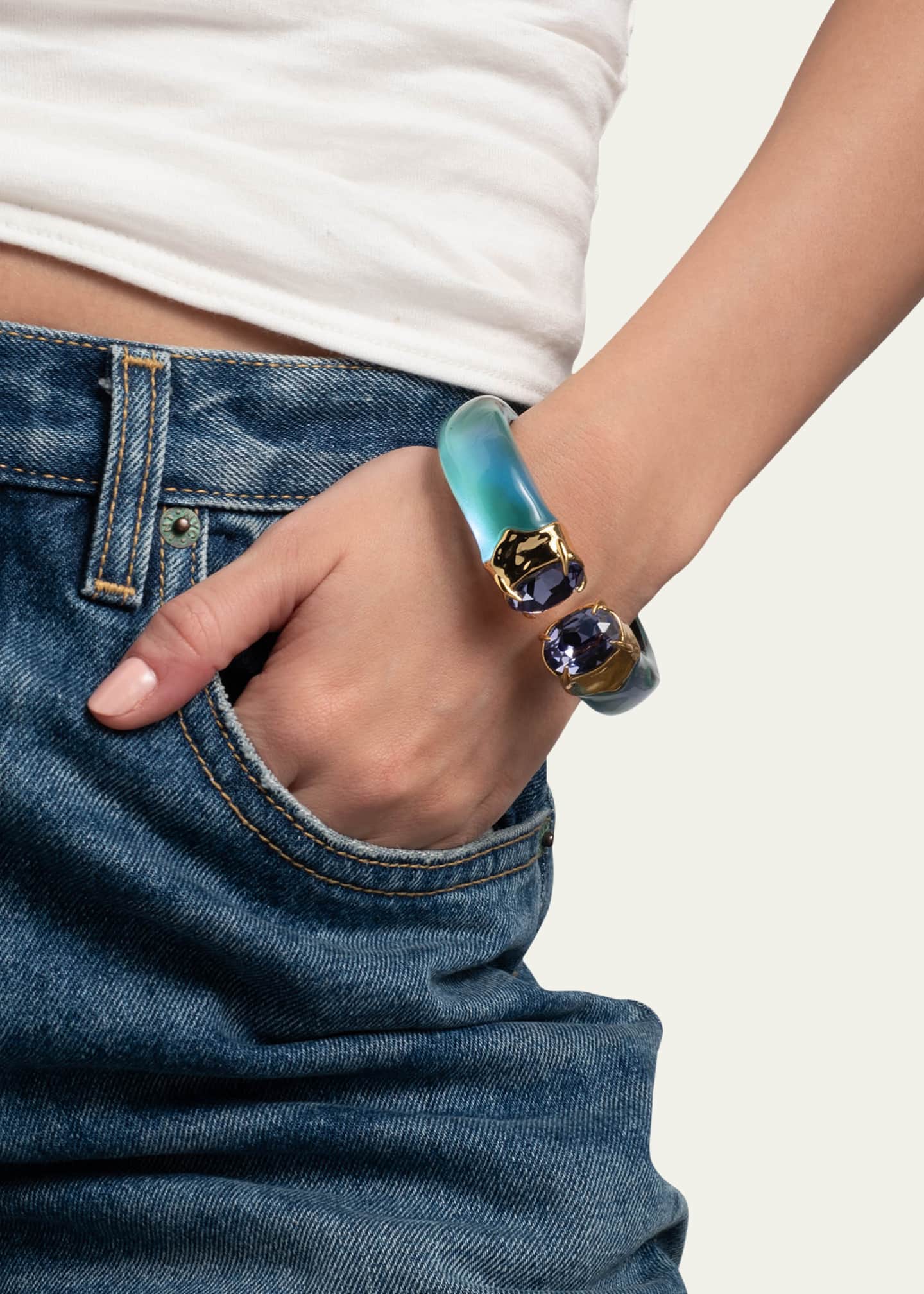 Alexis Bittar Bonbon Crystal Lucite Hinge Bracelet Image 2 of 3
