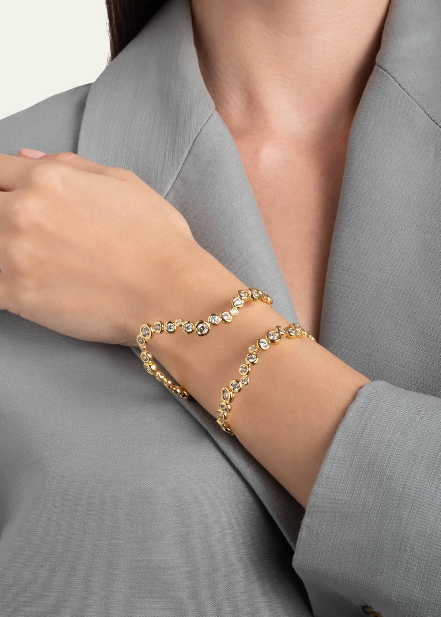 Alexis Bittar Asterales Gold CZ Open Wave Cuff Image 2 of 3