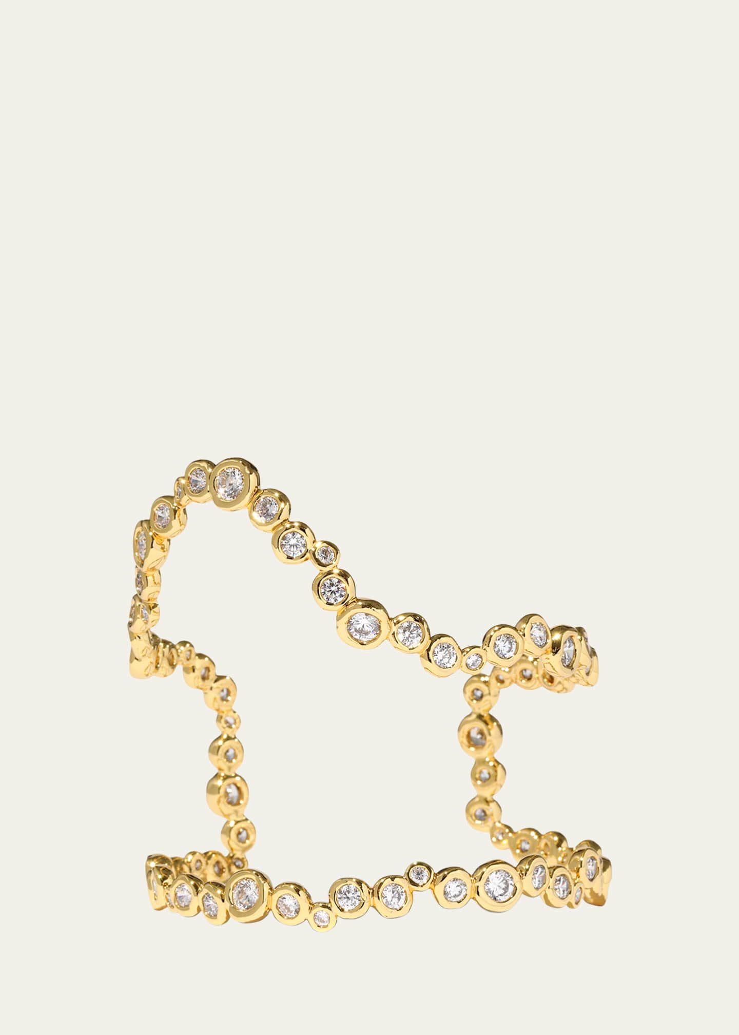 Alexis Bittar Asterales Gold CZ Open Wave Cuff Image 1 of 3