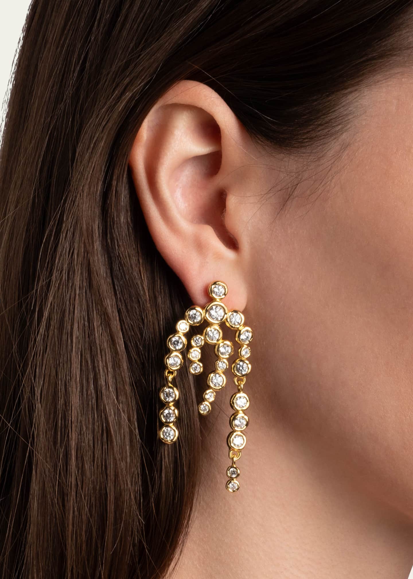 Alexis Bittar Asterales Gold CZ Chandelier Earrings Image 2 of 3