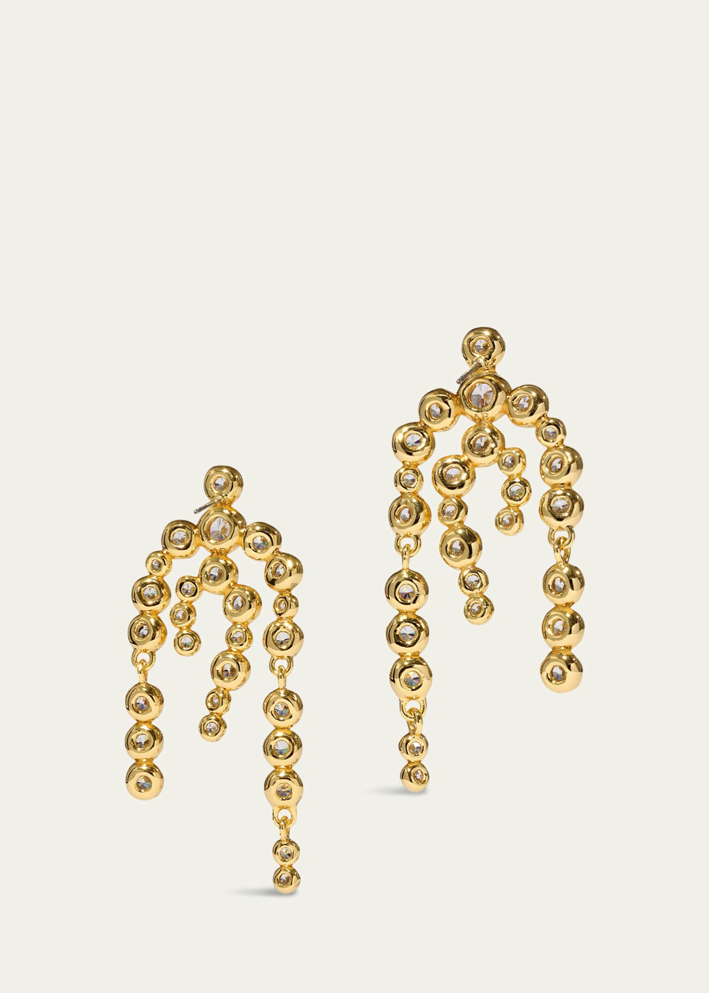 Alexis Bittar Asterales Gold CZ Chandelier Earrings Image 3 of 3