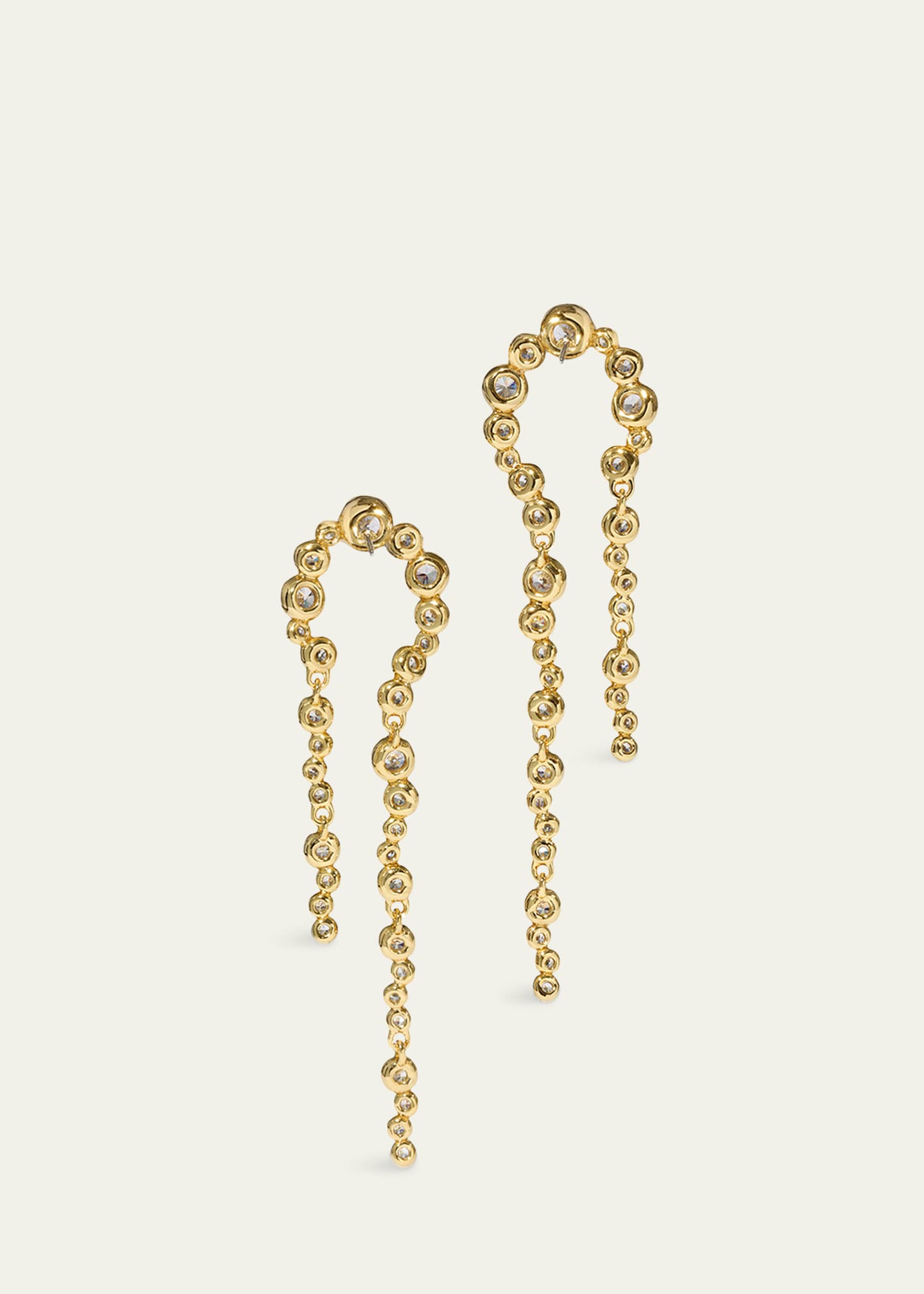 Alexis Bittar Asterales Gold CZ Arched Long Earrings Image 3 of 3