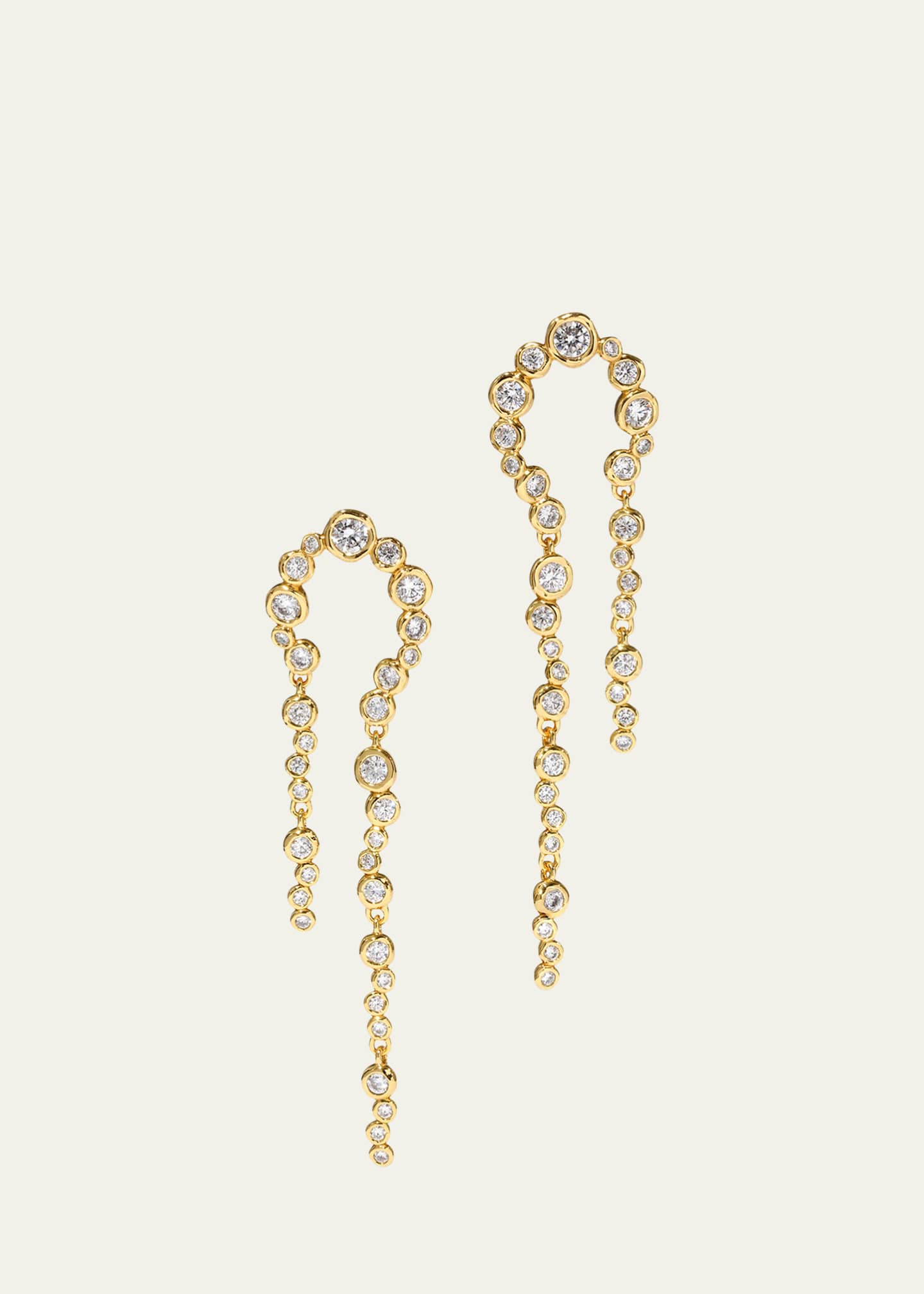 Alexis Bittar Asterales Gold CZ Arched Long Earrings Image 1 of 3