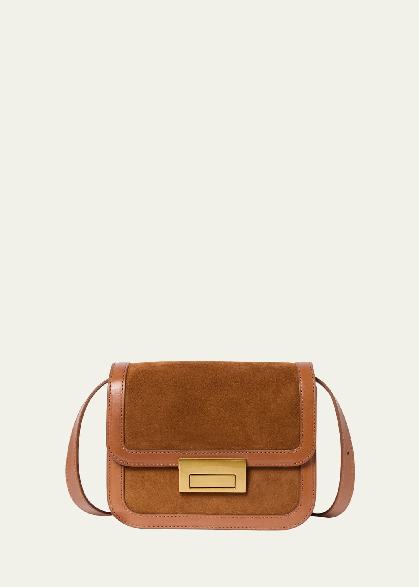 Loeffler Randall Desi Flap Suede and Leather Crossbody Bag Image 1 of 3