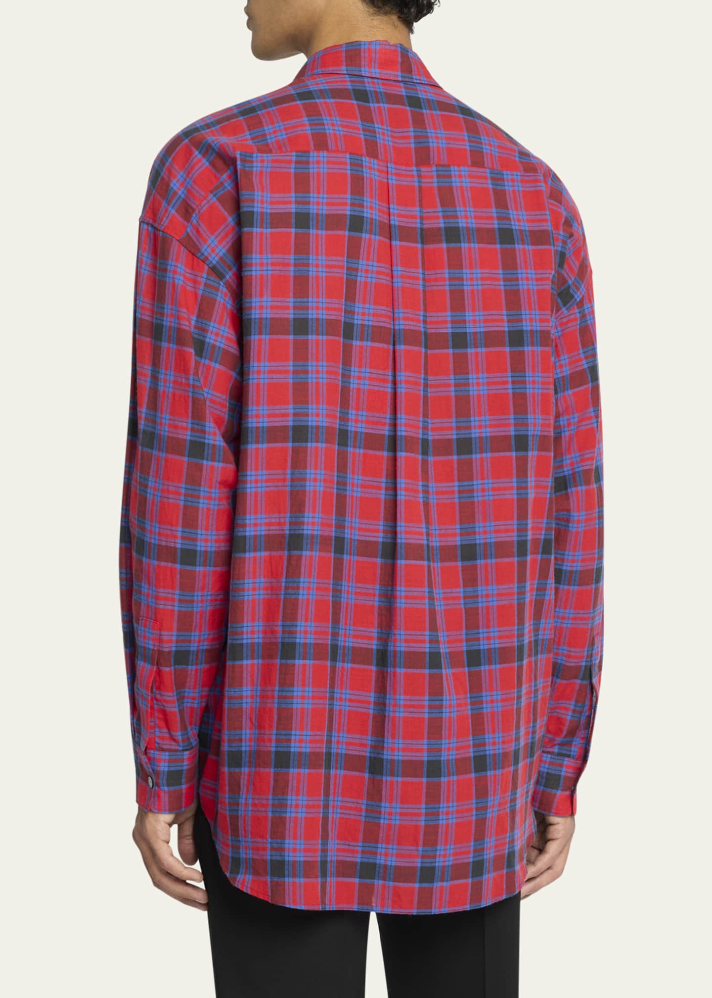 THE ROW Men's Lancaster Plaid Sport Shirt Image 3 of 5