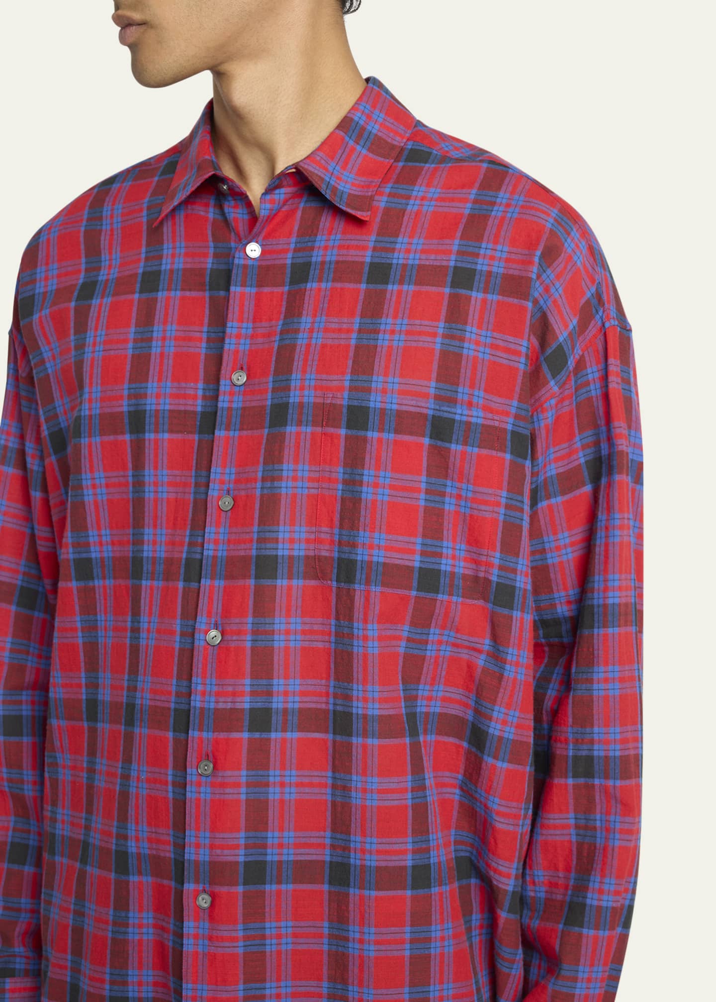 THE ROW Men's Lancaster Plaid Sport Shirt Image 5 of 5