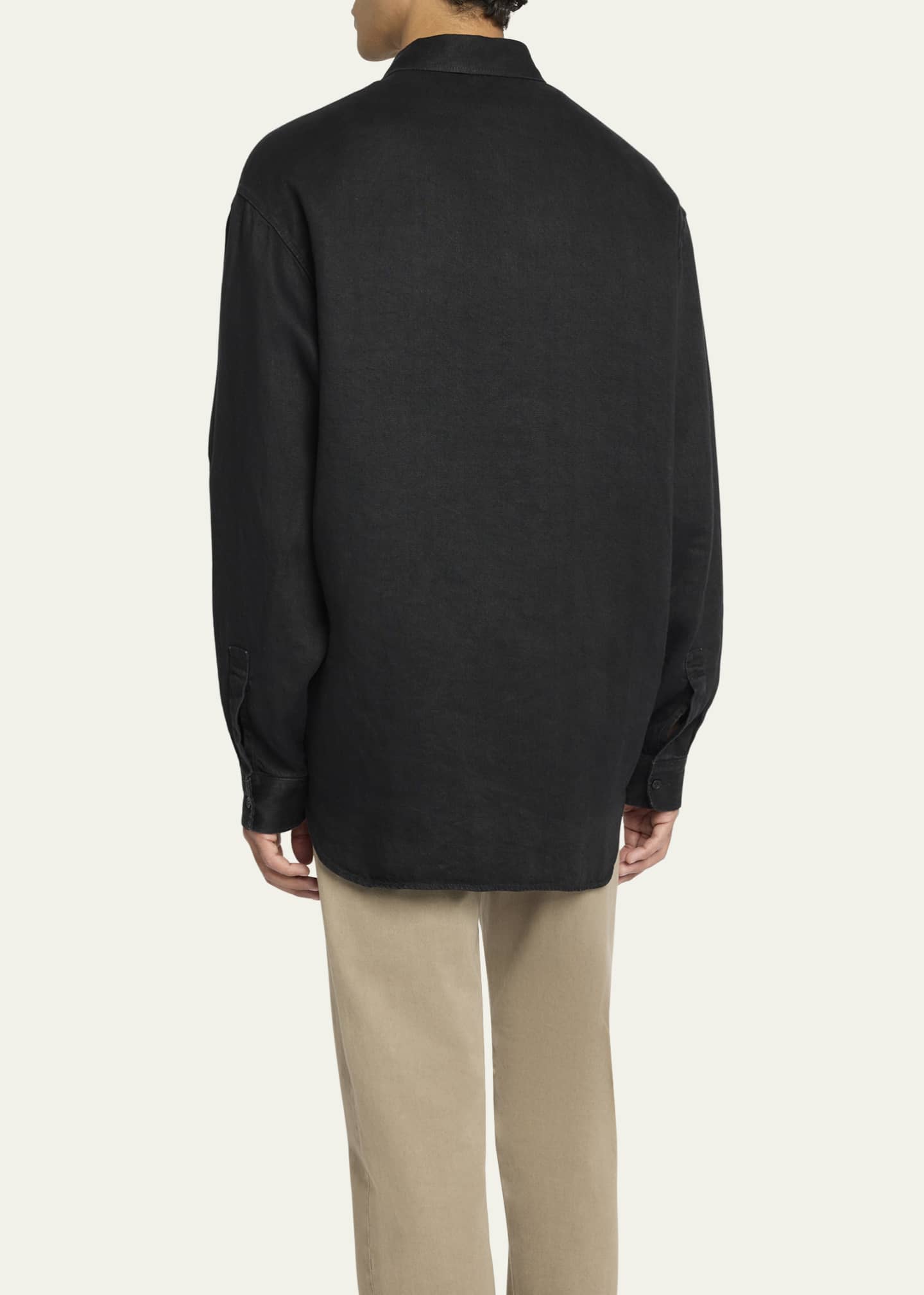 THE ROW Men's Penn Linen Overshirt Image 3 of 5