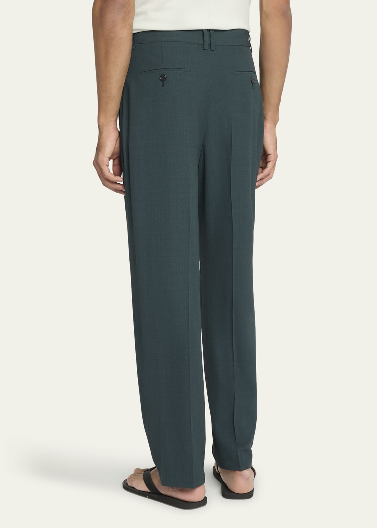 THE ROW Men's Silas Pleated Wool-Blend Pants Image 3 of 5