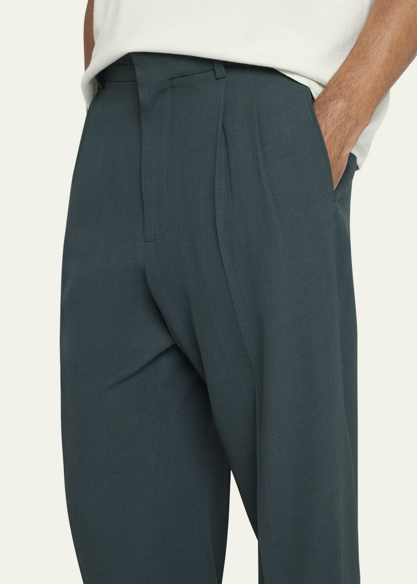 THE ROW Men's Silas Pleated Wool-Blend Pants Image 5 of 5