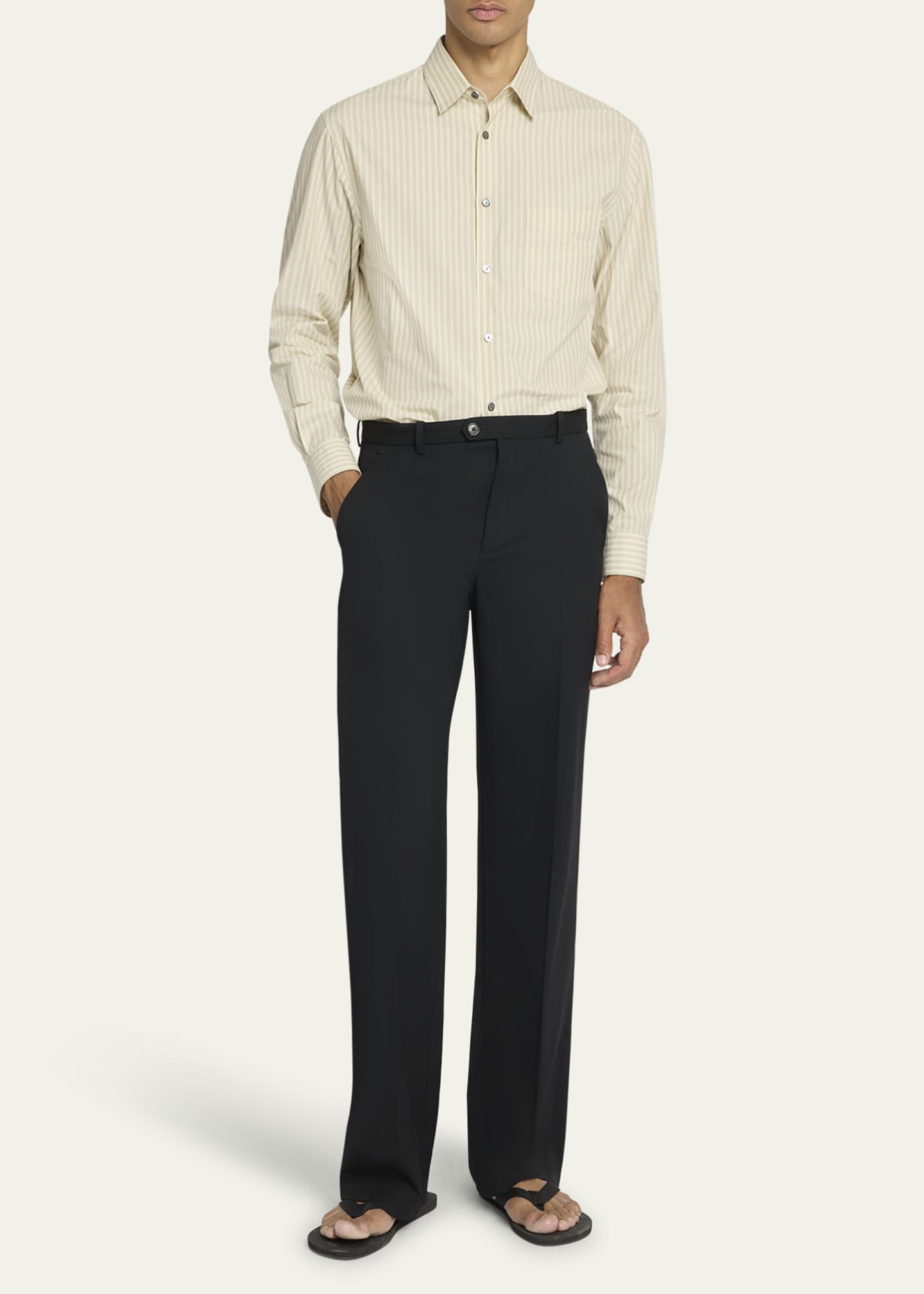 THE ROW Men's Ashford Striped Sport Shirt Image 2 of 5