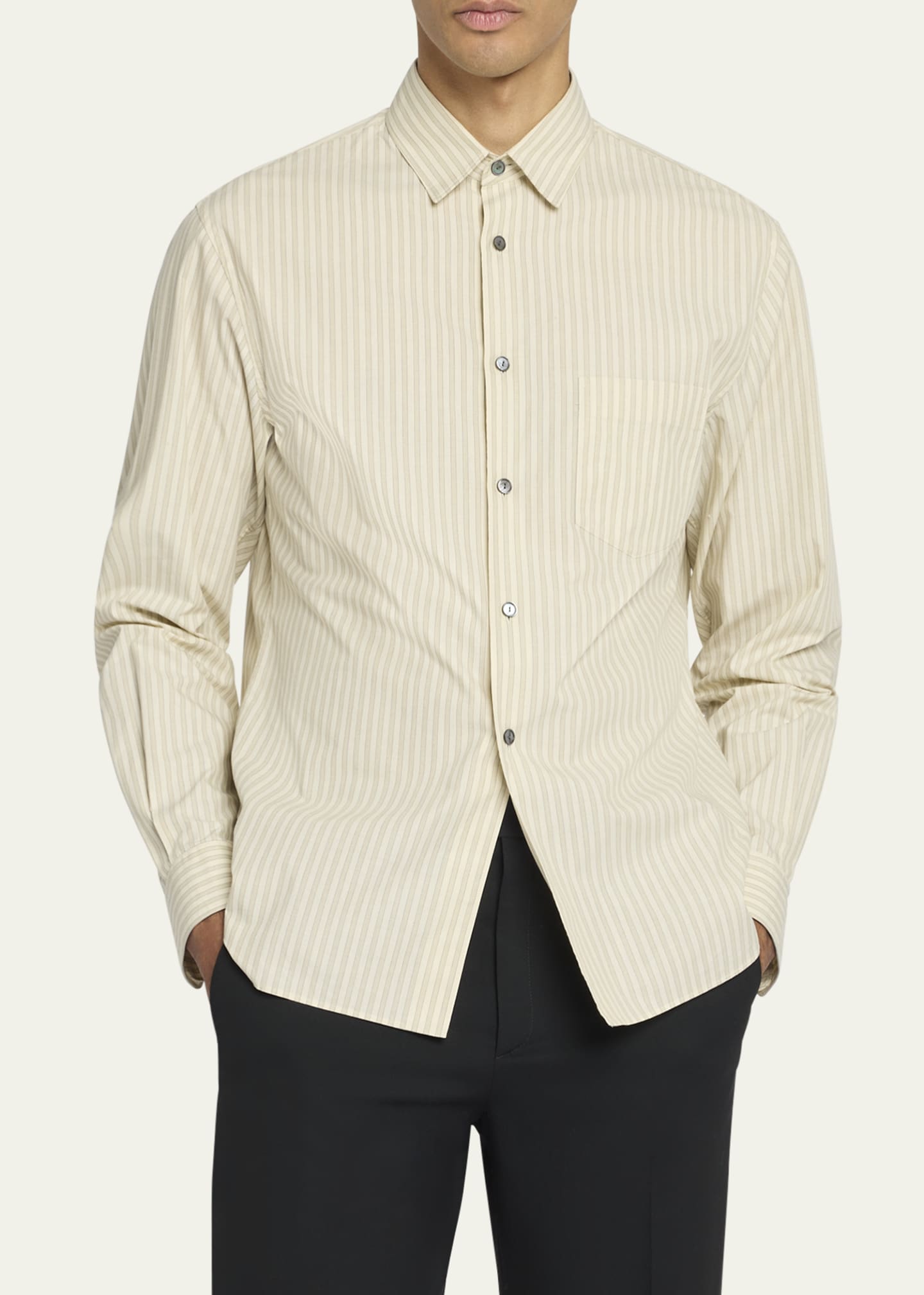 THE ROW Men's Ashford Striped Sport Shirt Image 4 of 5