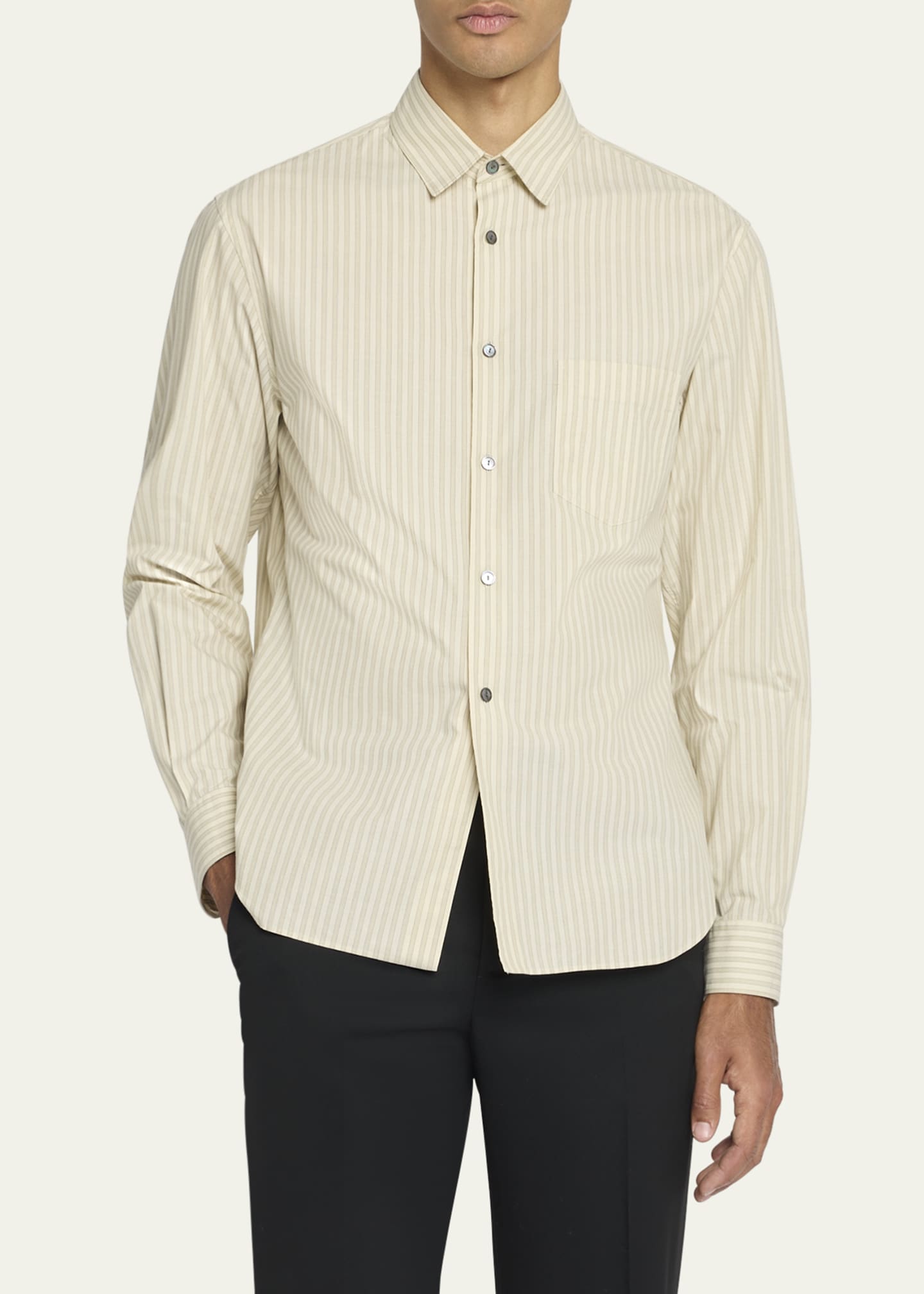 THE ROW Men's Ashford Striped Sport Shirt Image 5 of 5