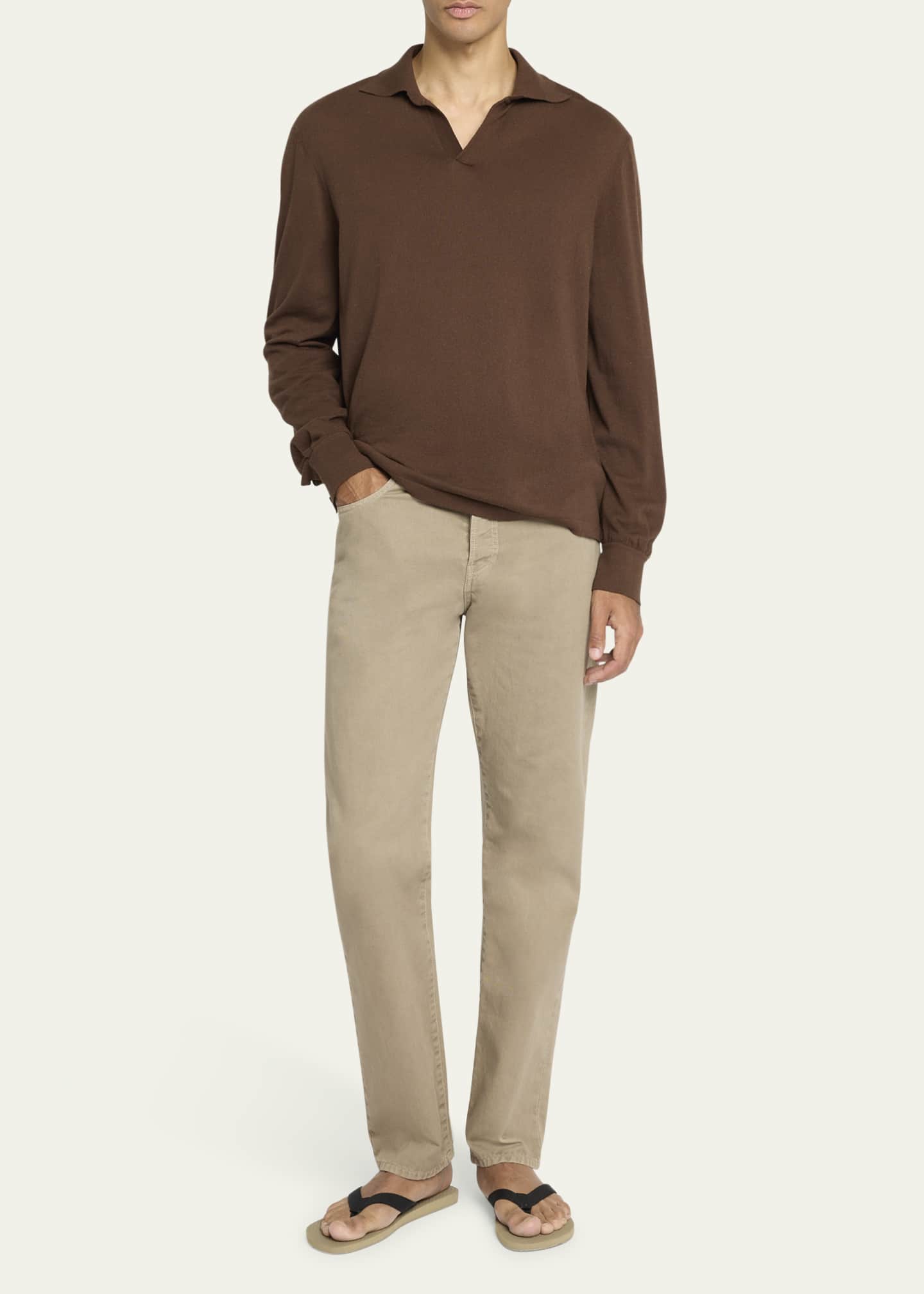 THE ROW Men's Stafford Silk Polo Shirt Image 2 of 5