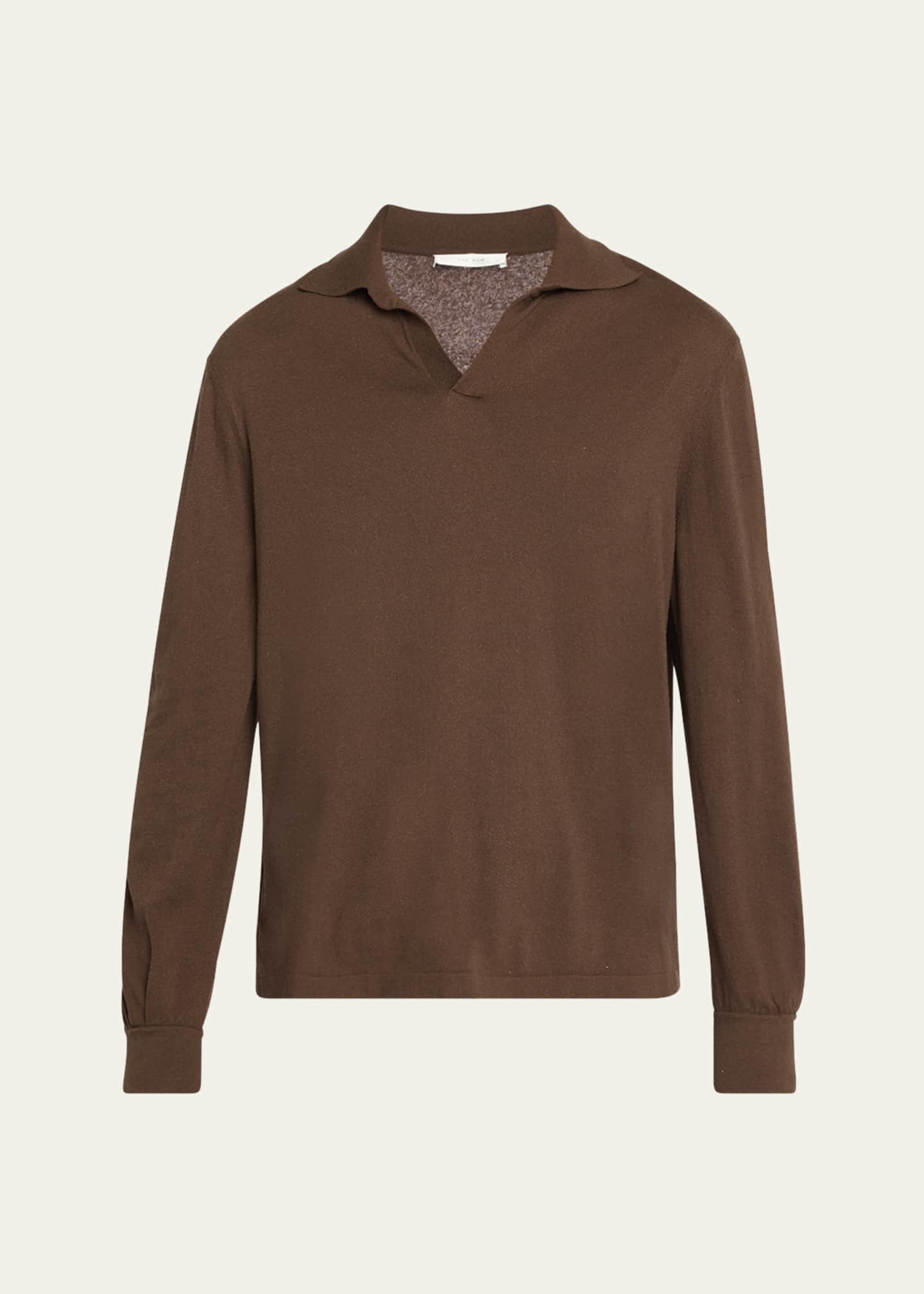 THE ROW Men's Stafford Silk Polo Shirt Image 1 of 5