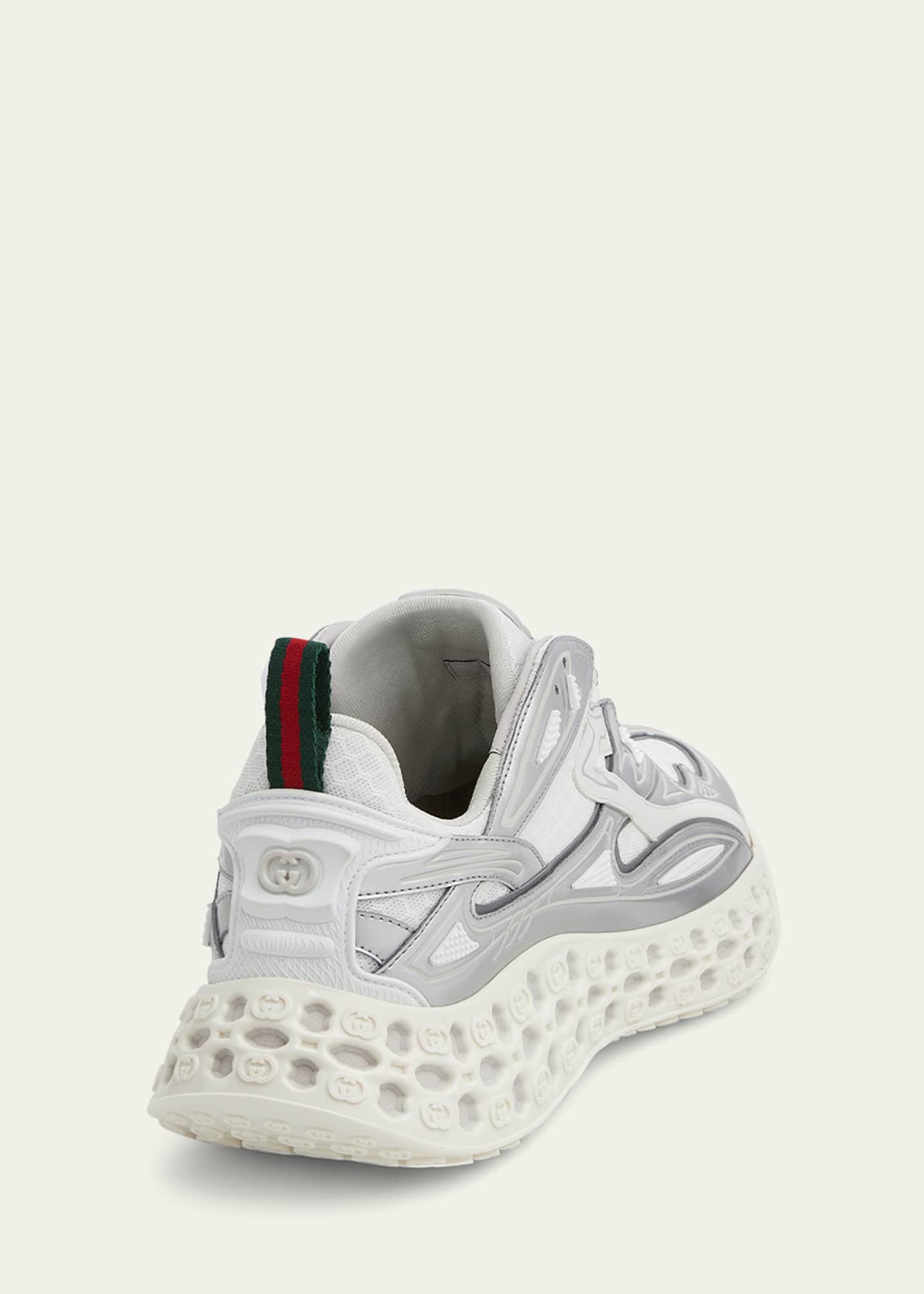 Gucci Men's cub3d Metallic Demetra and Mesh Runner Sneakers Image 2 of 3