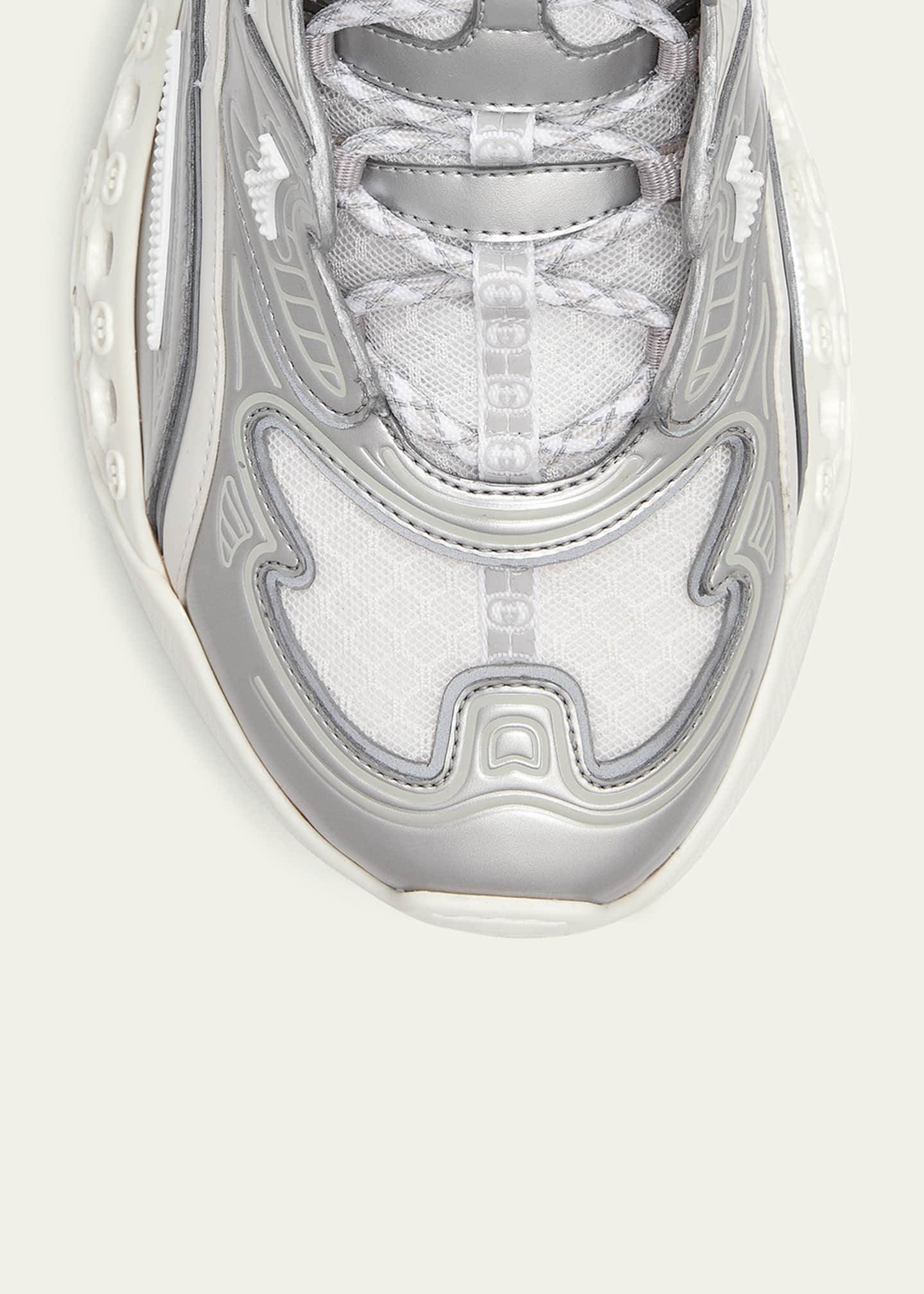 Gucci Men's cub3d Metallic Demetra and Mesh Runner Sneakers Image 3 of 3