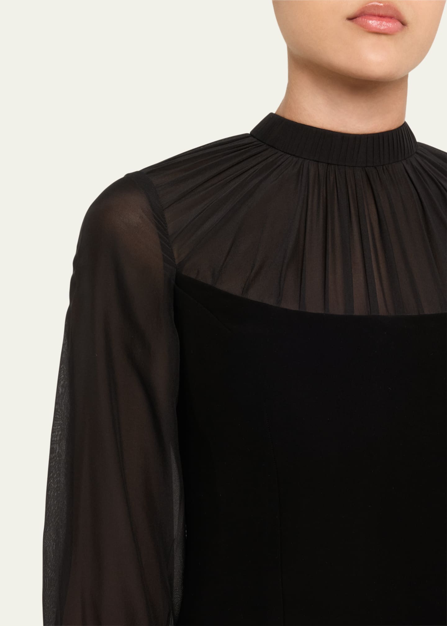 Gaurav Gupta Draped Chiffon Column Crepe Gown Image 5 of 5