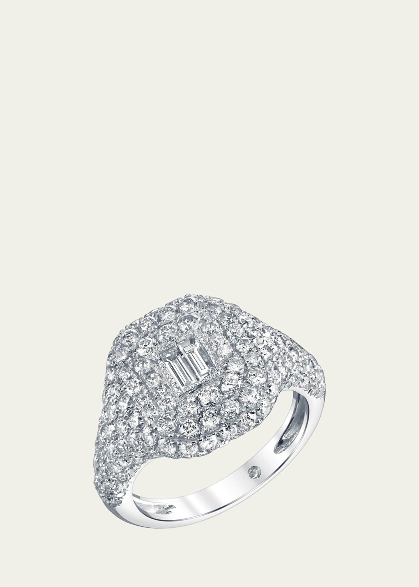 SHAY 18K White Gold Essential Pave Diamond Pinky Ring