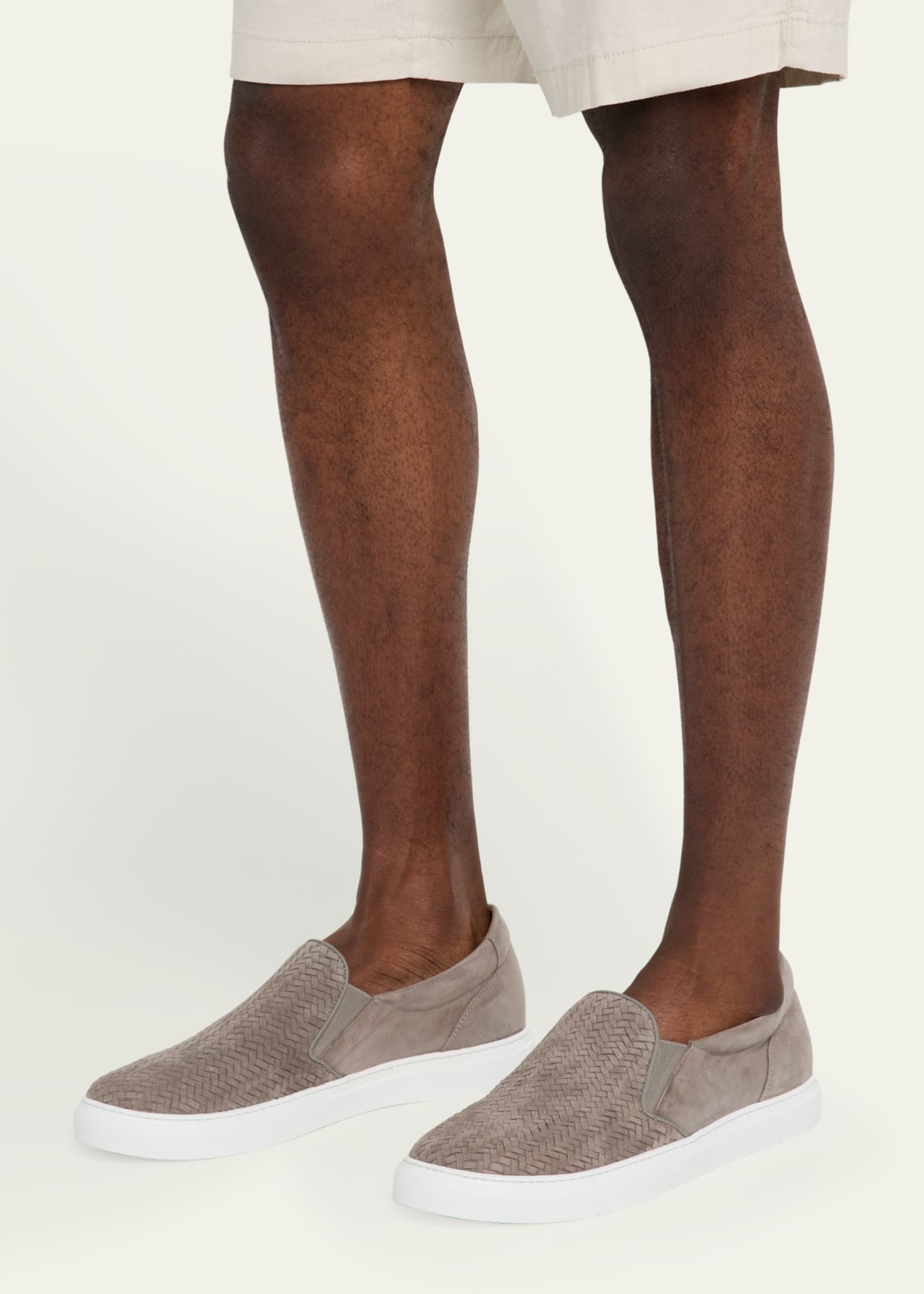 Ron White Men's Rex Woven Suede Slip-On Sneakers Image 2 of 6