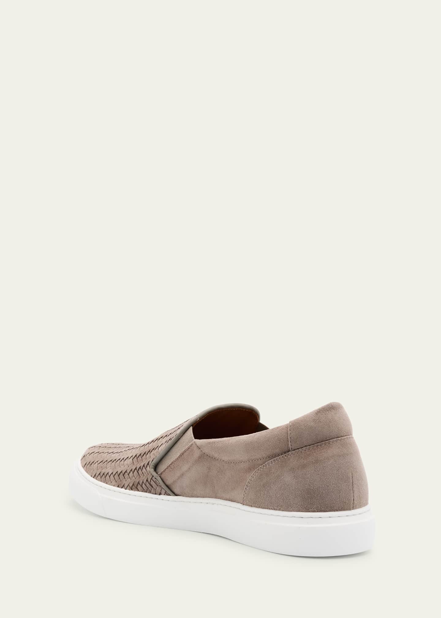 Ron White Men's Rex Woven Suede Slip-On Sneakers Image 4 of 6
