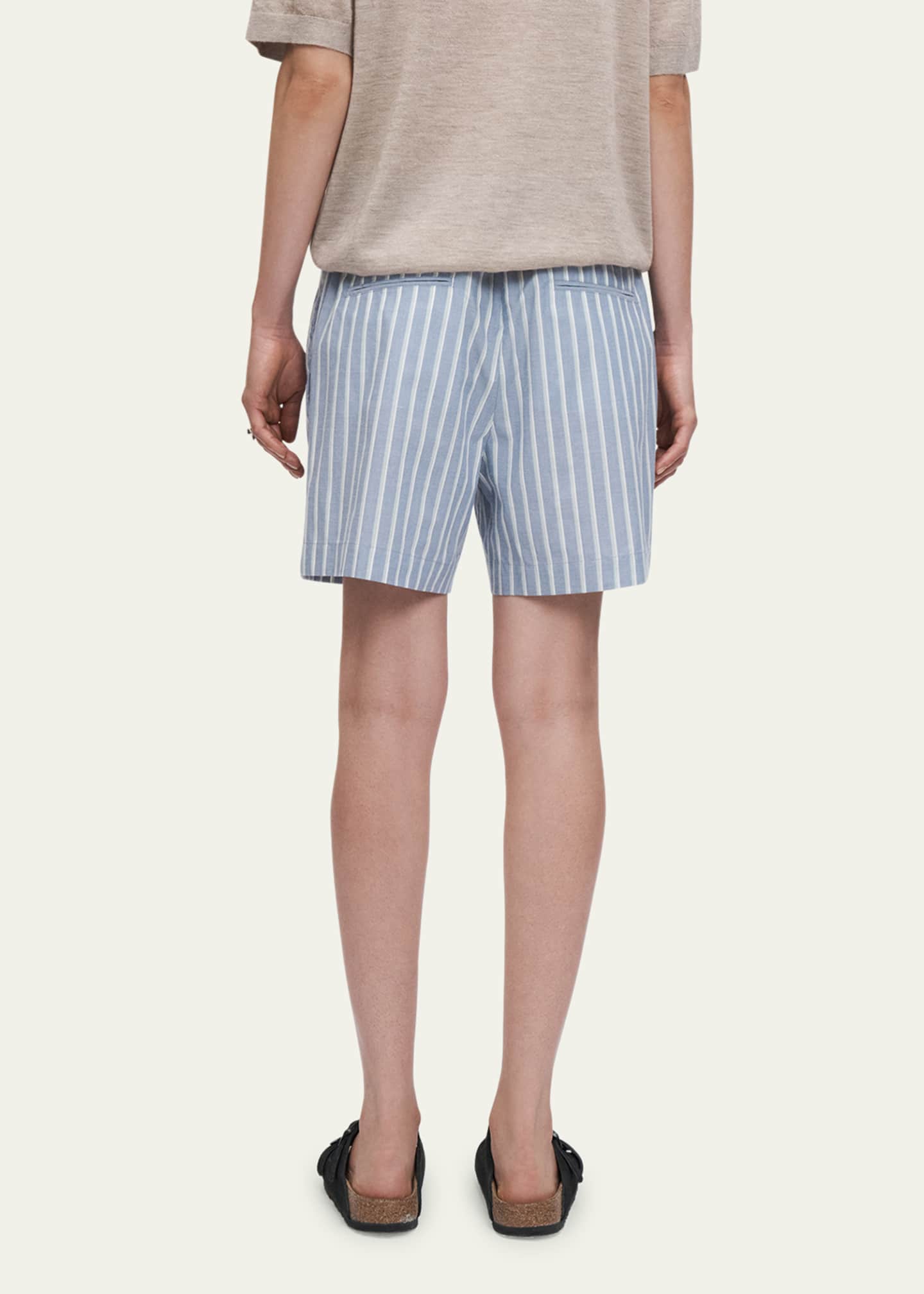MARIA MCMANUS Drawstring Striped Organic Cotton Shorts Image 3 of 5