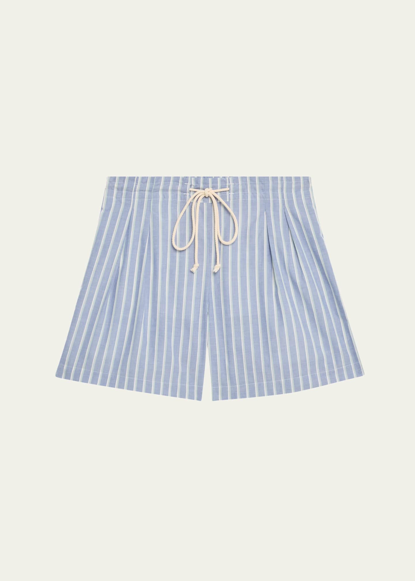 MARIA MCMANUS Drawstring Striped Organic Cotton Shorts Image 1 of 5