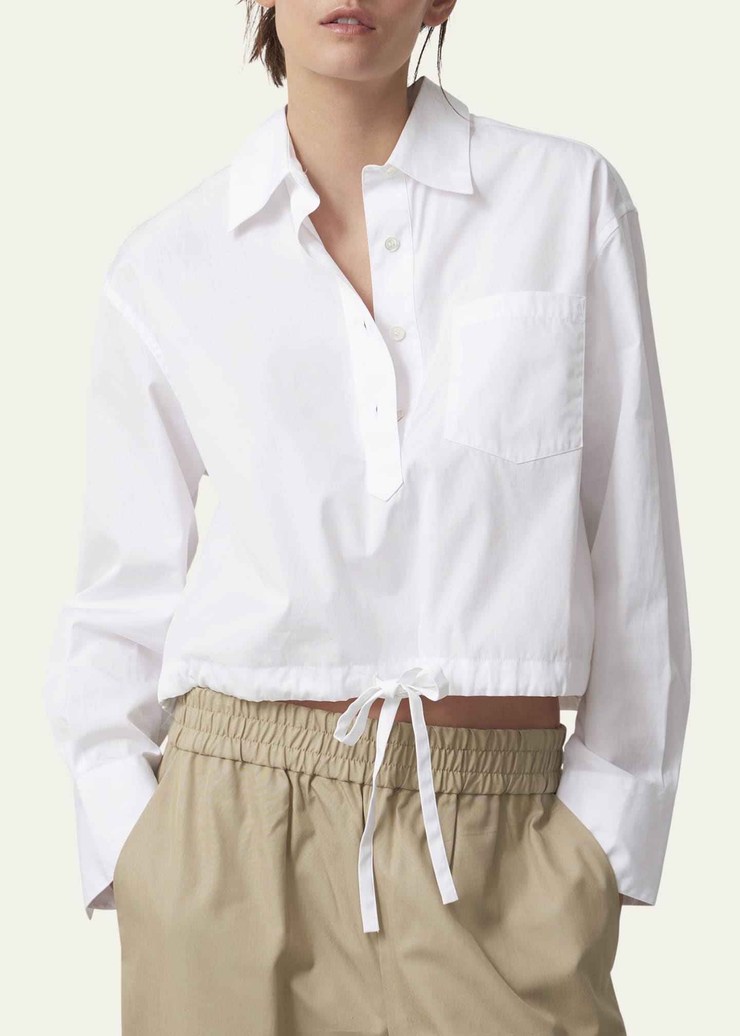 WE-AR4 Long-Sleeve Drawstring Cotton Shirt Image 4 of 4