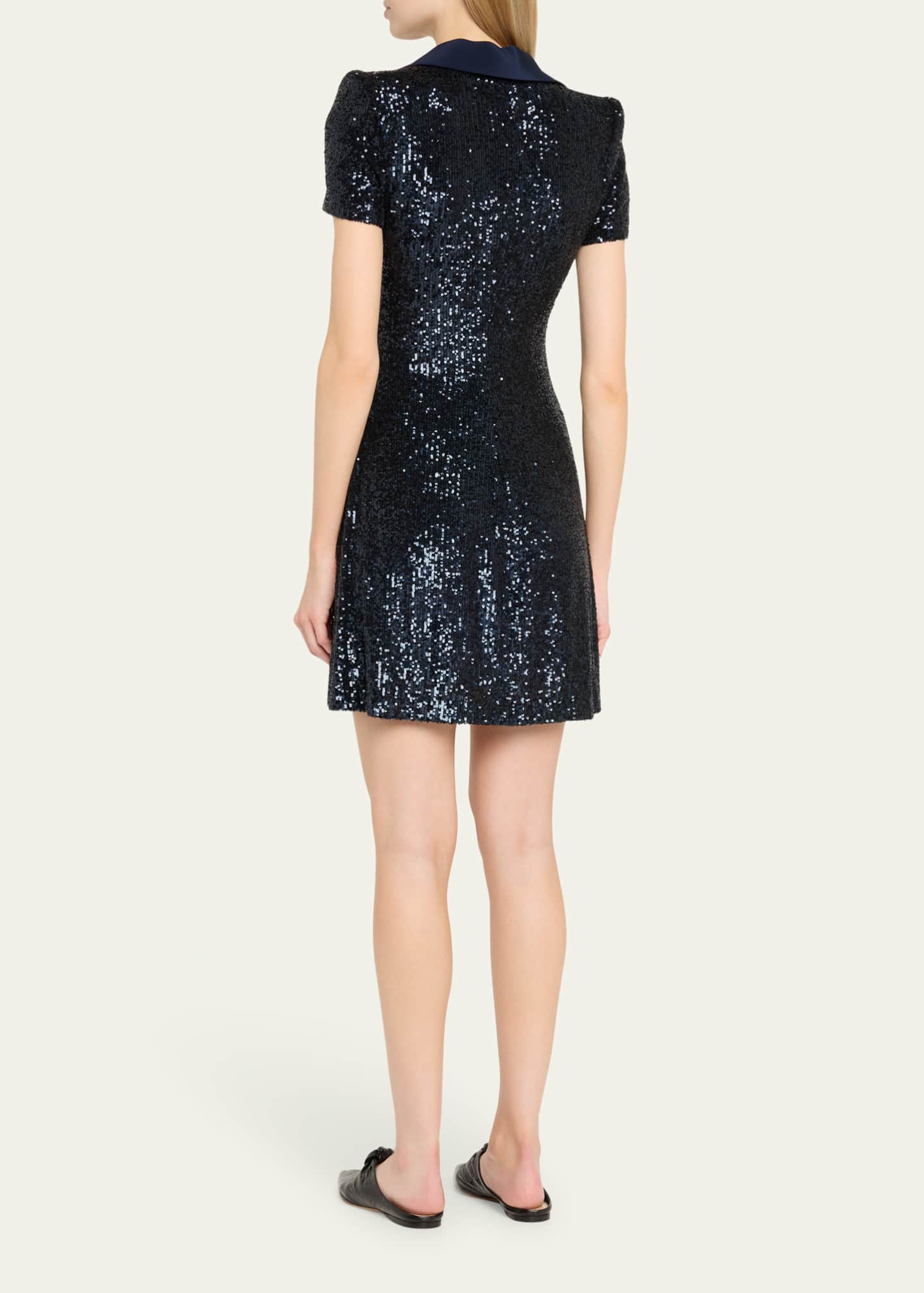 Naeem Khan Sequined Polo Mini Dress Image 3 of 5