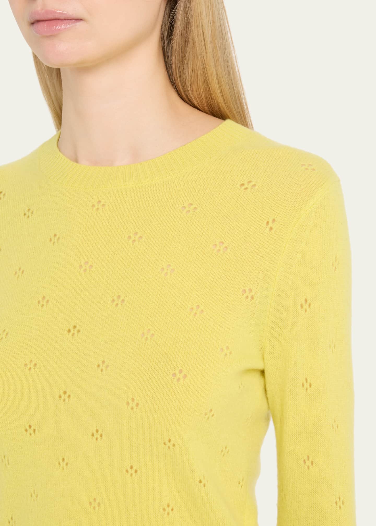 Guest in Residence Shrunken Pointelle Crewneck Cashmere Pullover Image 5 of 5
