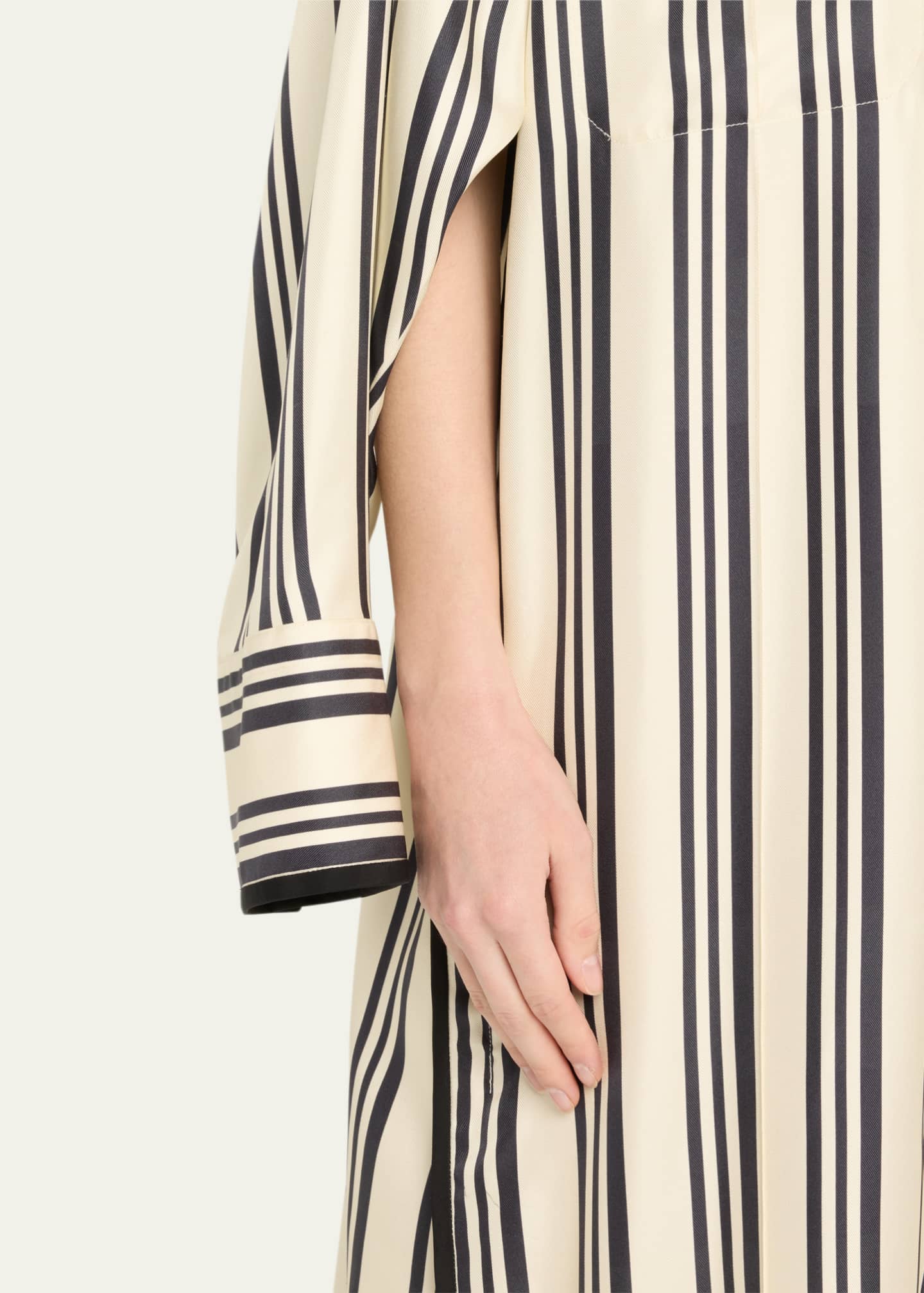 Heirlome Viviana Stripe Maxi Silk Shirtdress Image 5 of 5