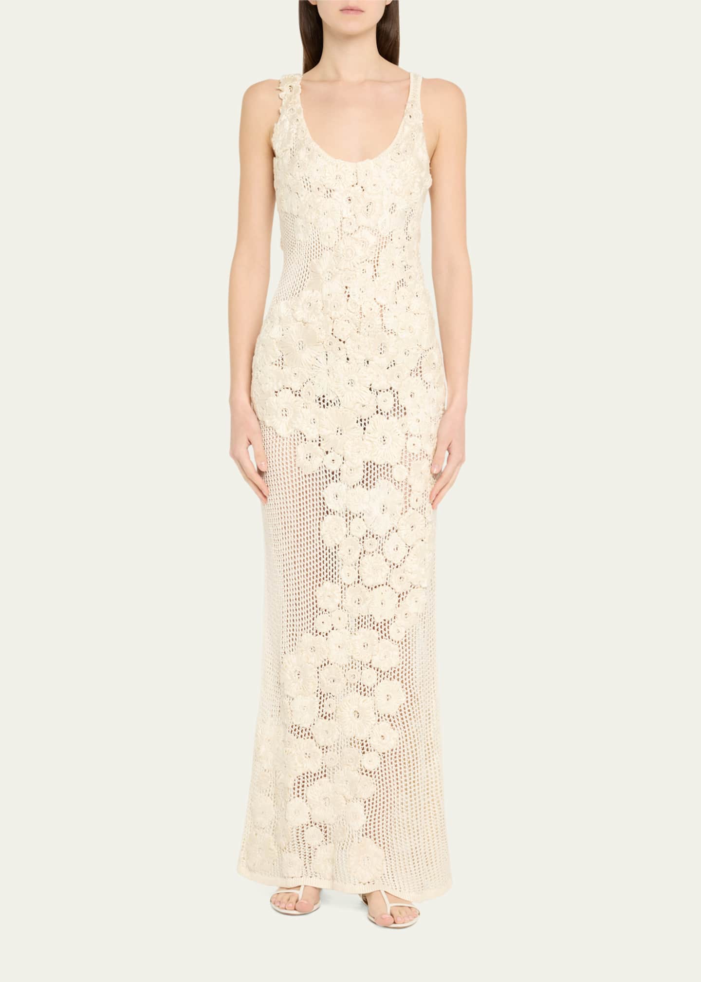 Heirlome Emily Flower Knit Silk Gown Image 2 of 5