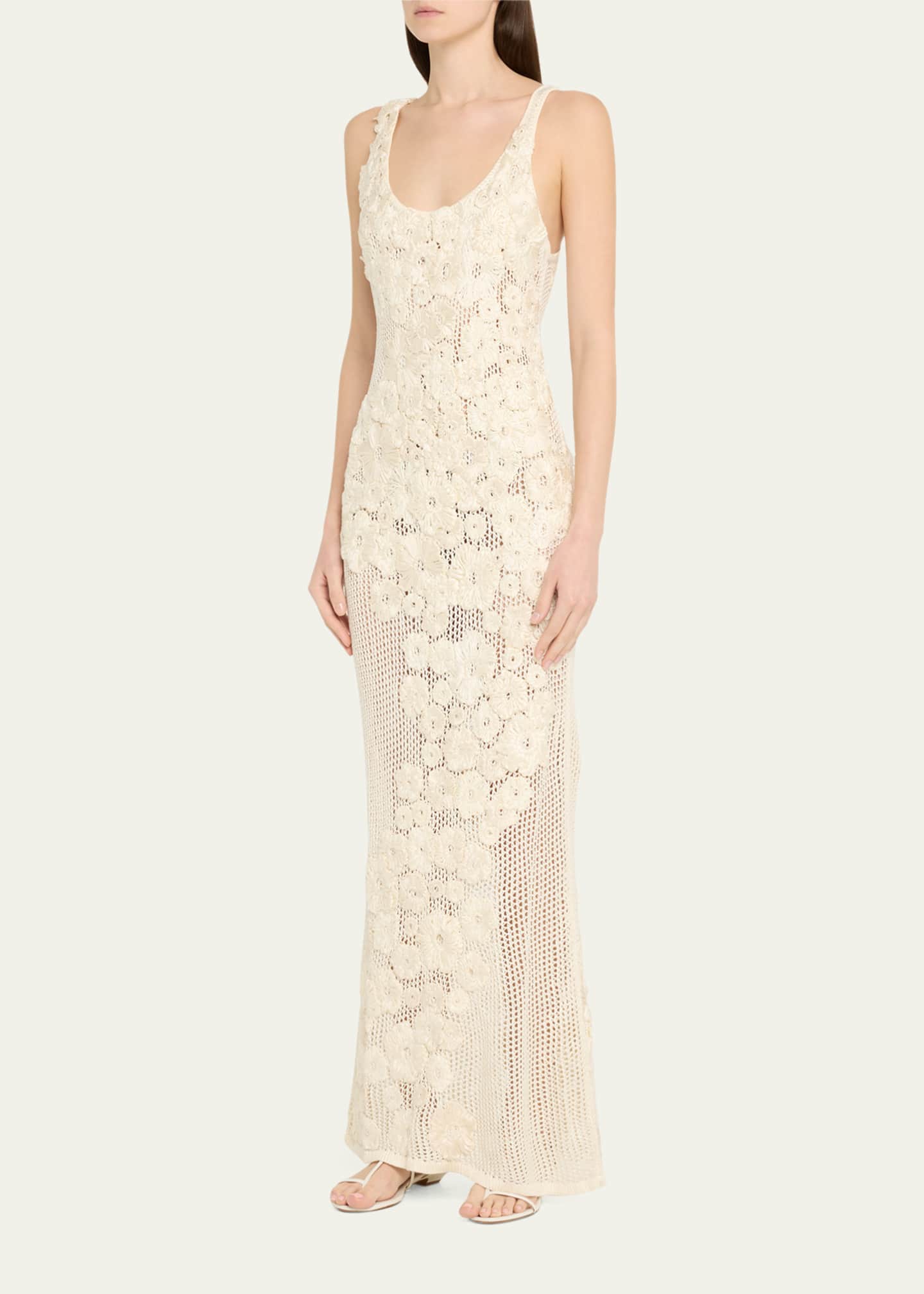 Heirlome Emily Flower Knit Silk Gown Image 4 of 5