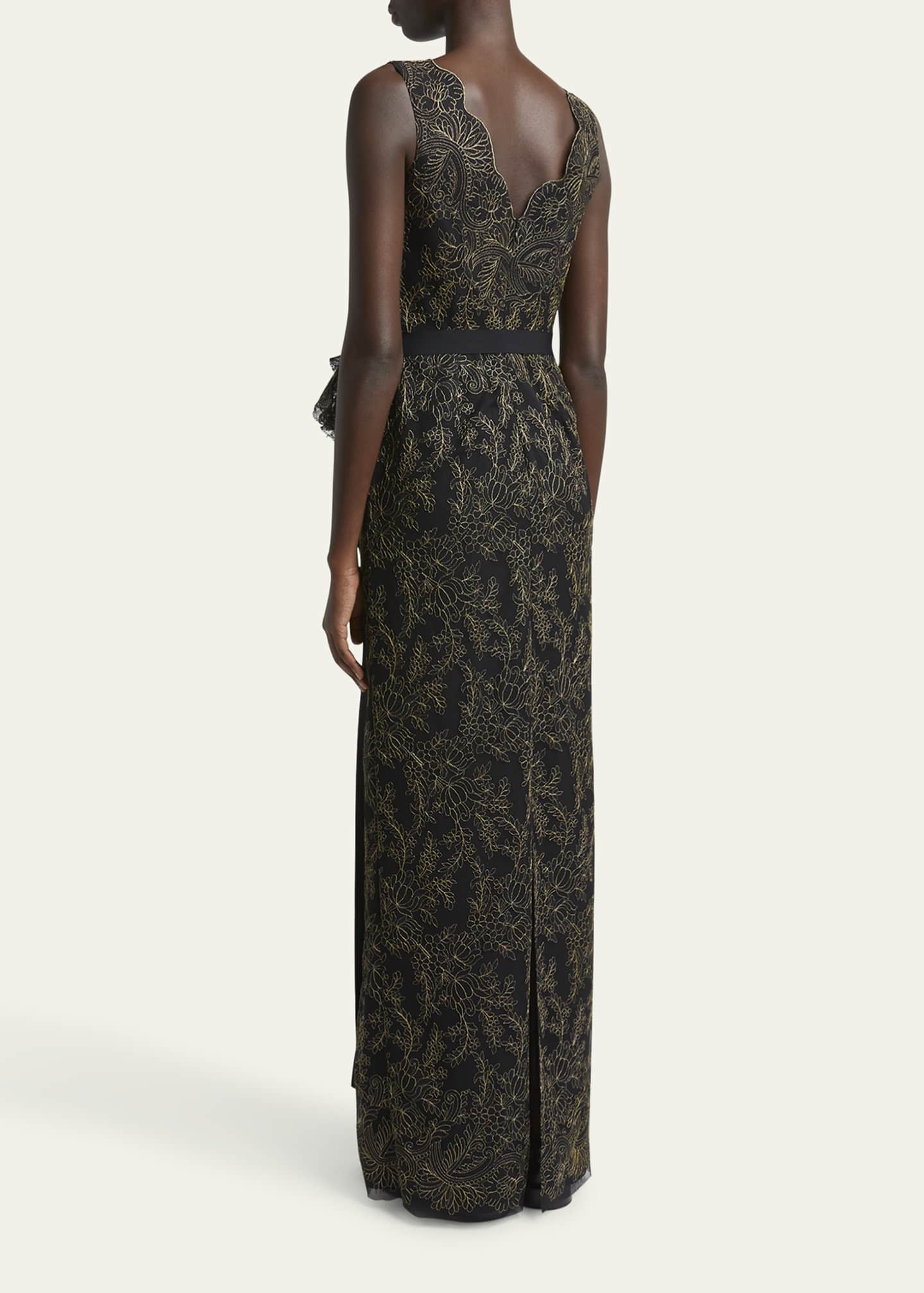 Erdem Sleeveless Pencil Embroidered Gown Image 3 of 5