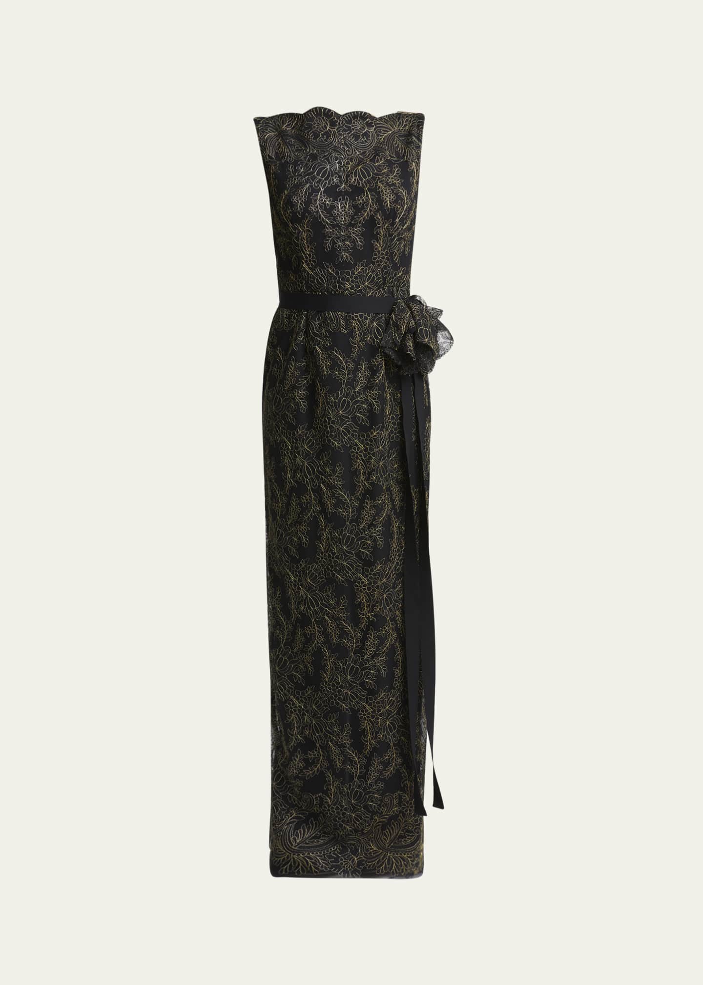 Erdem Sleeveless Pencil Embroidered Gown Image 1 of 5