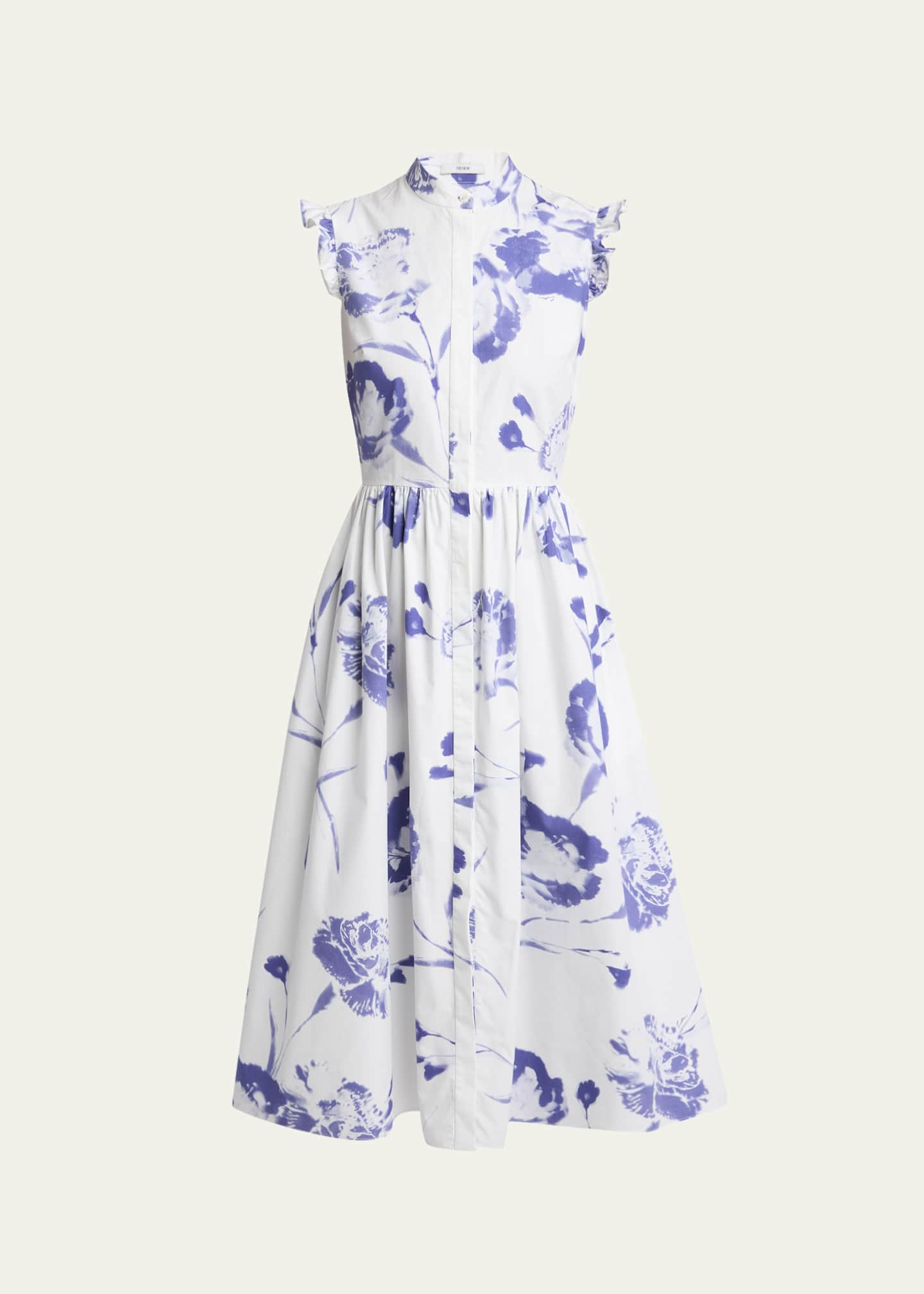 Erdem Floral Sleeveless Flared Midi Dress Image 1 of 5