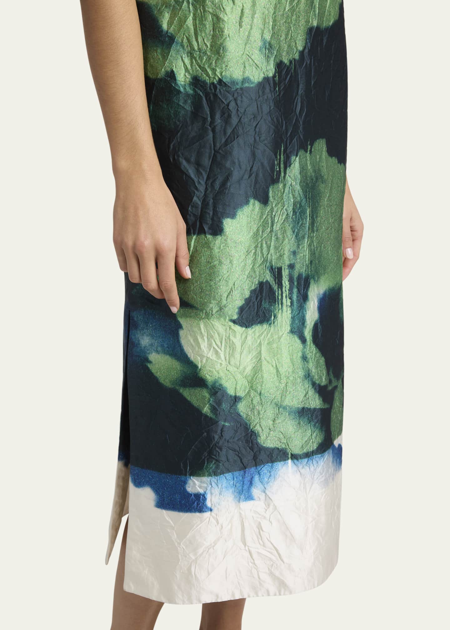 Erdem Floral Crinkle Effect Pencil Midi Dress Image 5 of 5