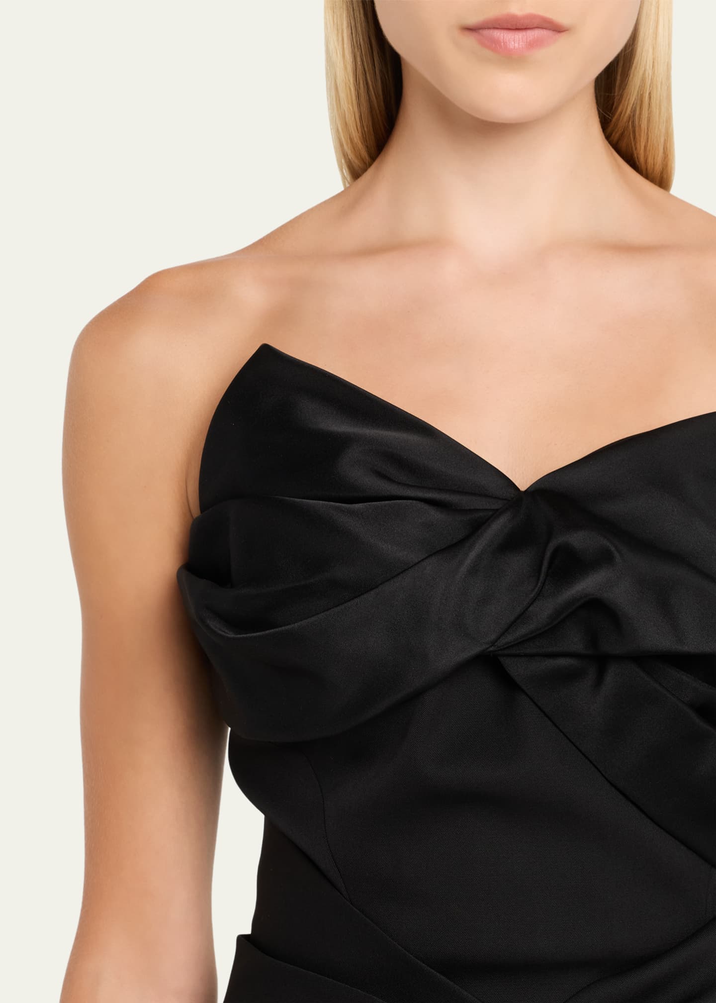 Oscar de la Renta Strapless Draped Bow Column Ankle Gown Image 5 of 5