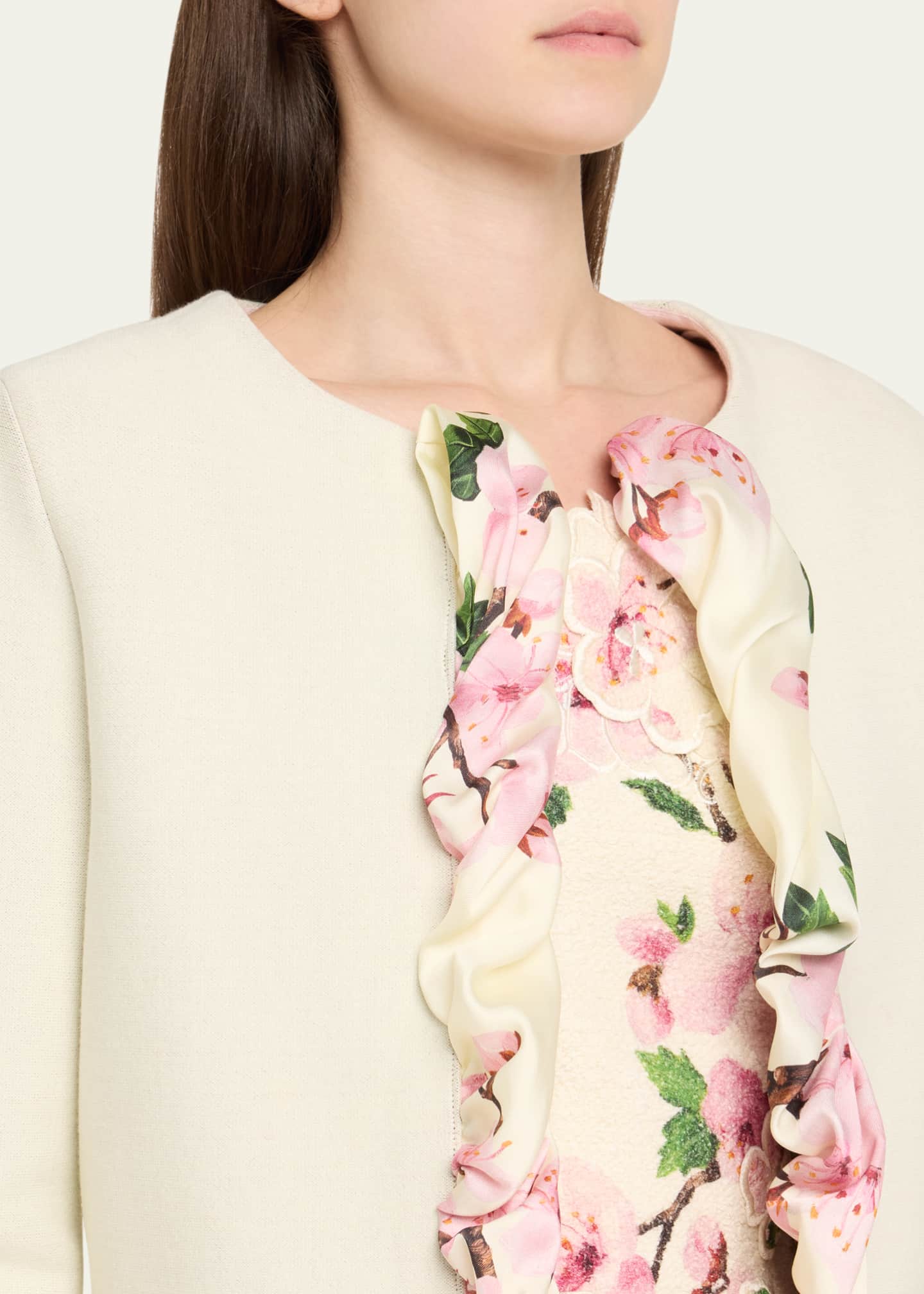 Oscar de la Renta Cherry Blossom Bubble Twist Cardigan Image 5 of 5