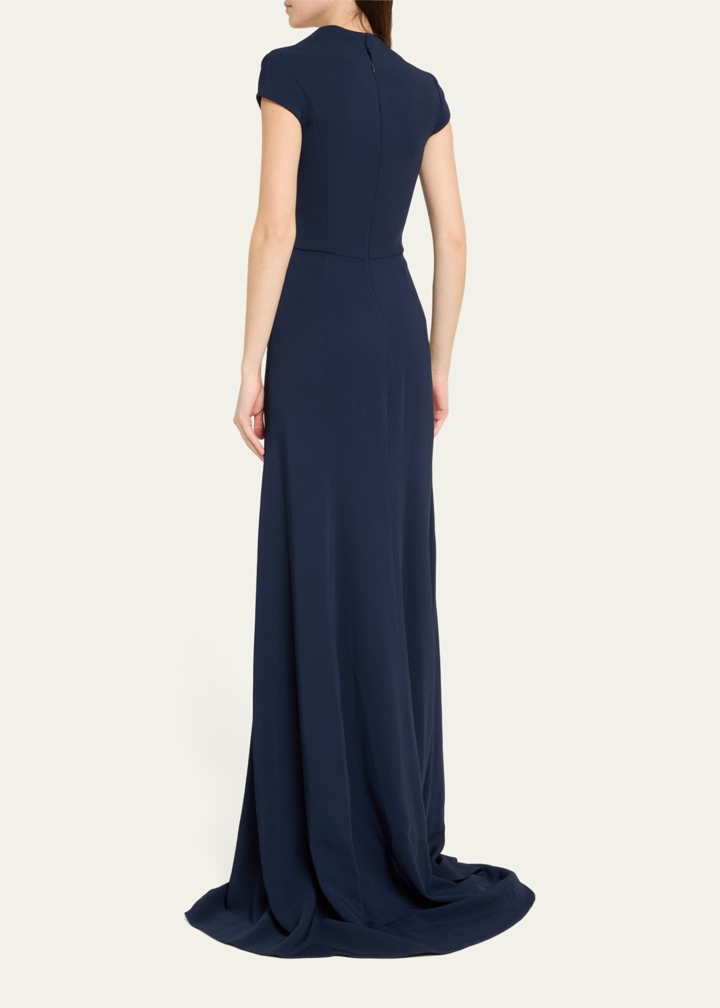 Oscar de la Renta Cascading Cherry Blossom Embroidered Gown Image 3 of 5
