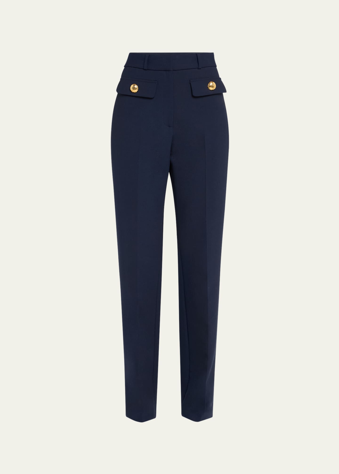 Oscar de la Renta Double-Face Stretch Wool Pants