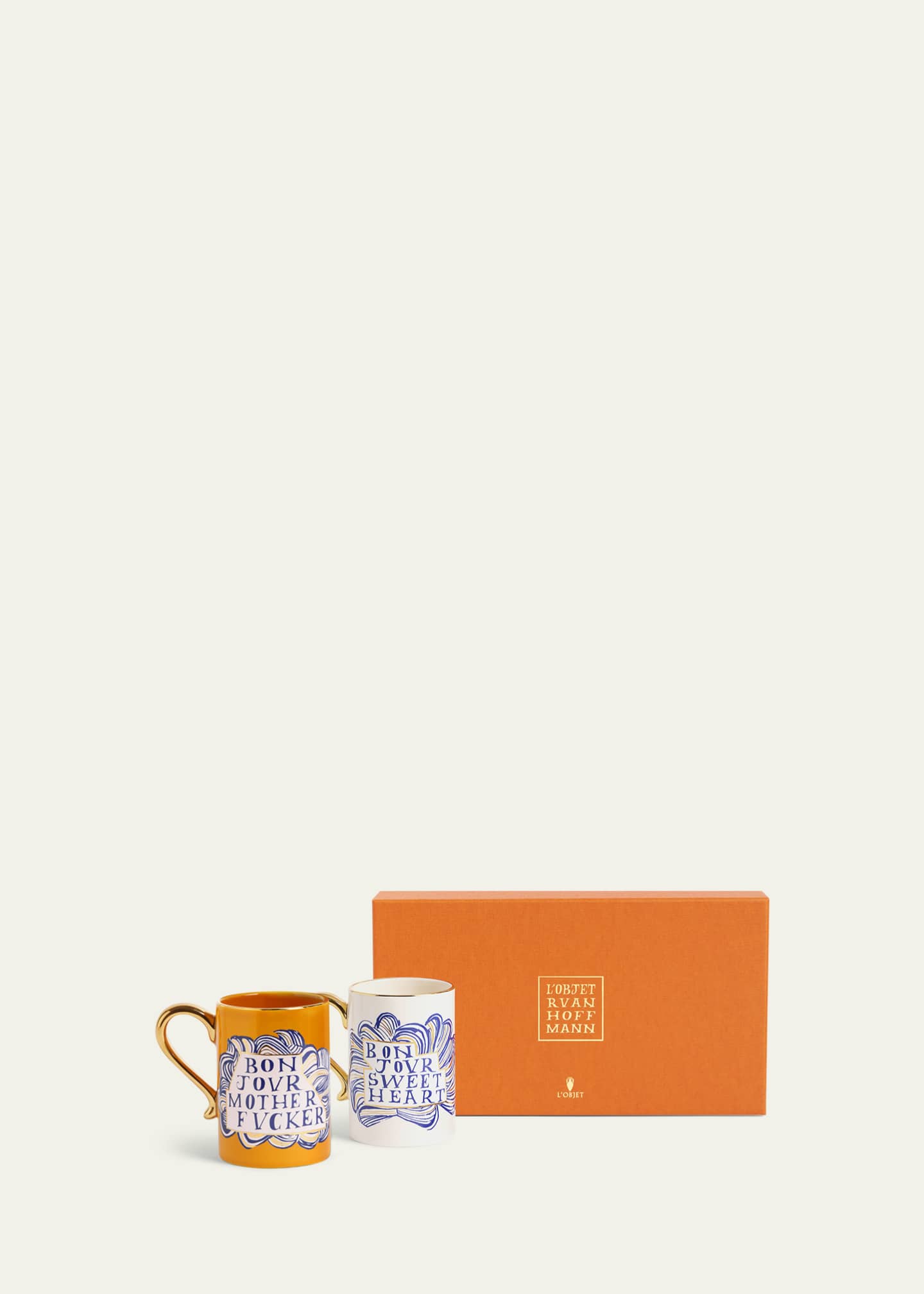 L'Objet x Ruan Hoffmann Bonjour Sweetheart & Mother 13.5 oz. Mugs, Set of 2 Image 2 of 4