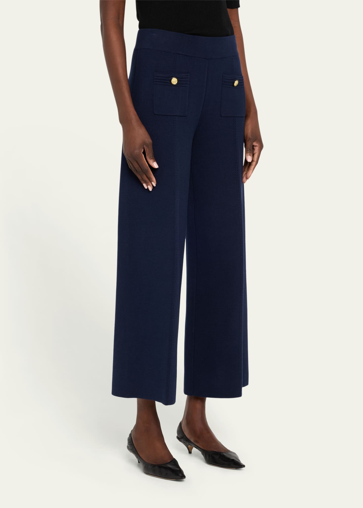 L'Agence Madrid Wide-Leg Knit Pants Image 4 of 5