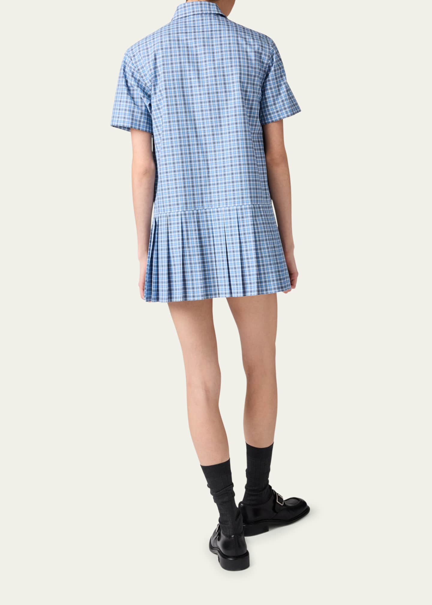【MIU MIU】SHORT DRESS Logo Short Sleeve Mini Dress | MIU MIU | elysewalker