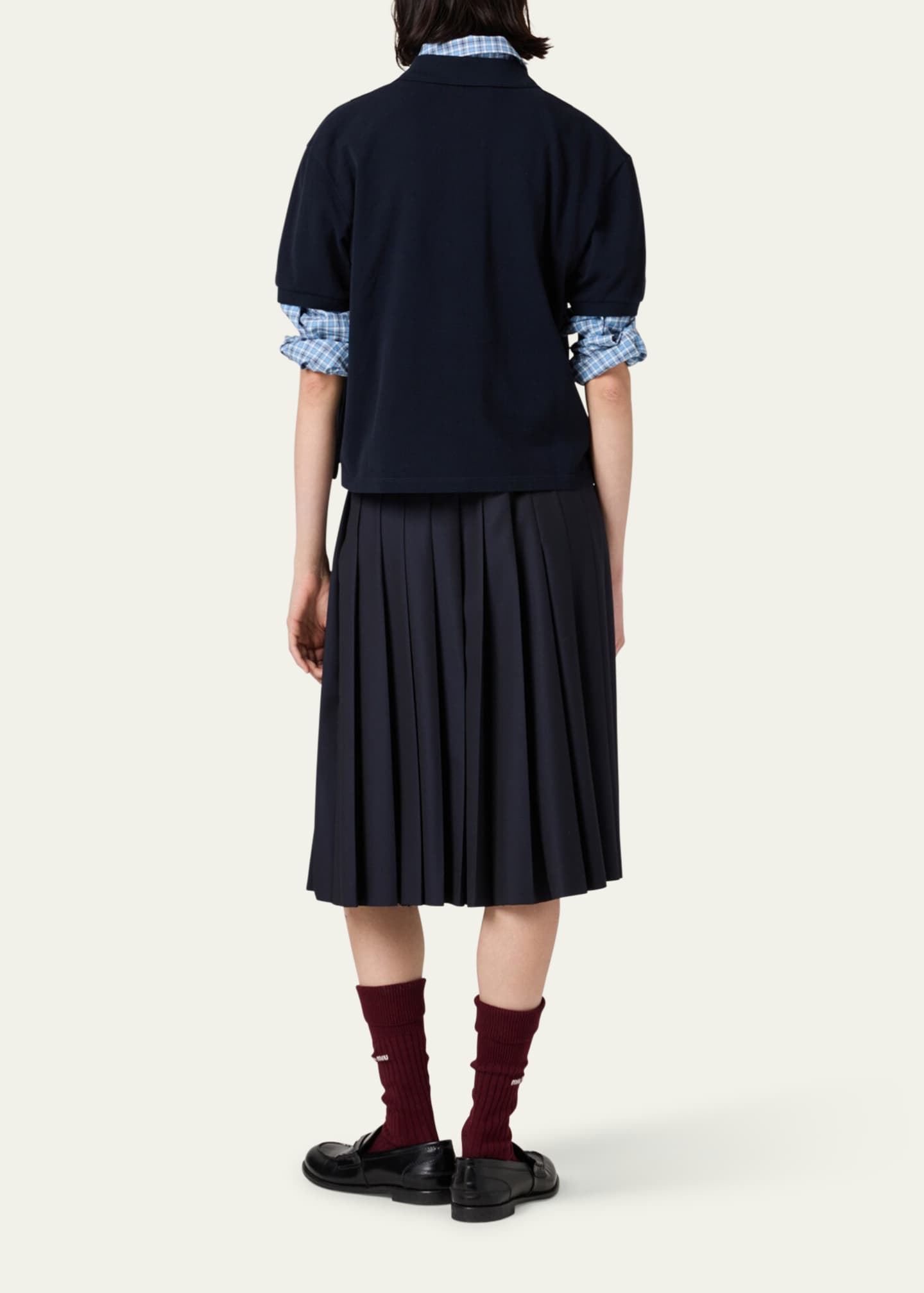 【mnem】MAMYU Pleated Skirt Pants Miu Miu Double-Waist Pleated Skirt - Bergdorf Goodman