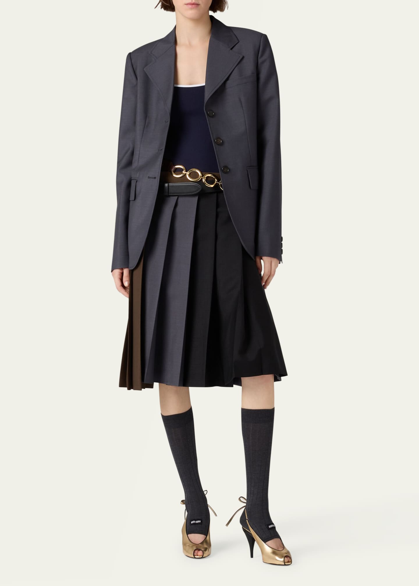 Miu Miu Single-Breasted Blazer Jacket Image 2 of 4