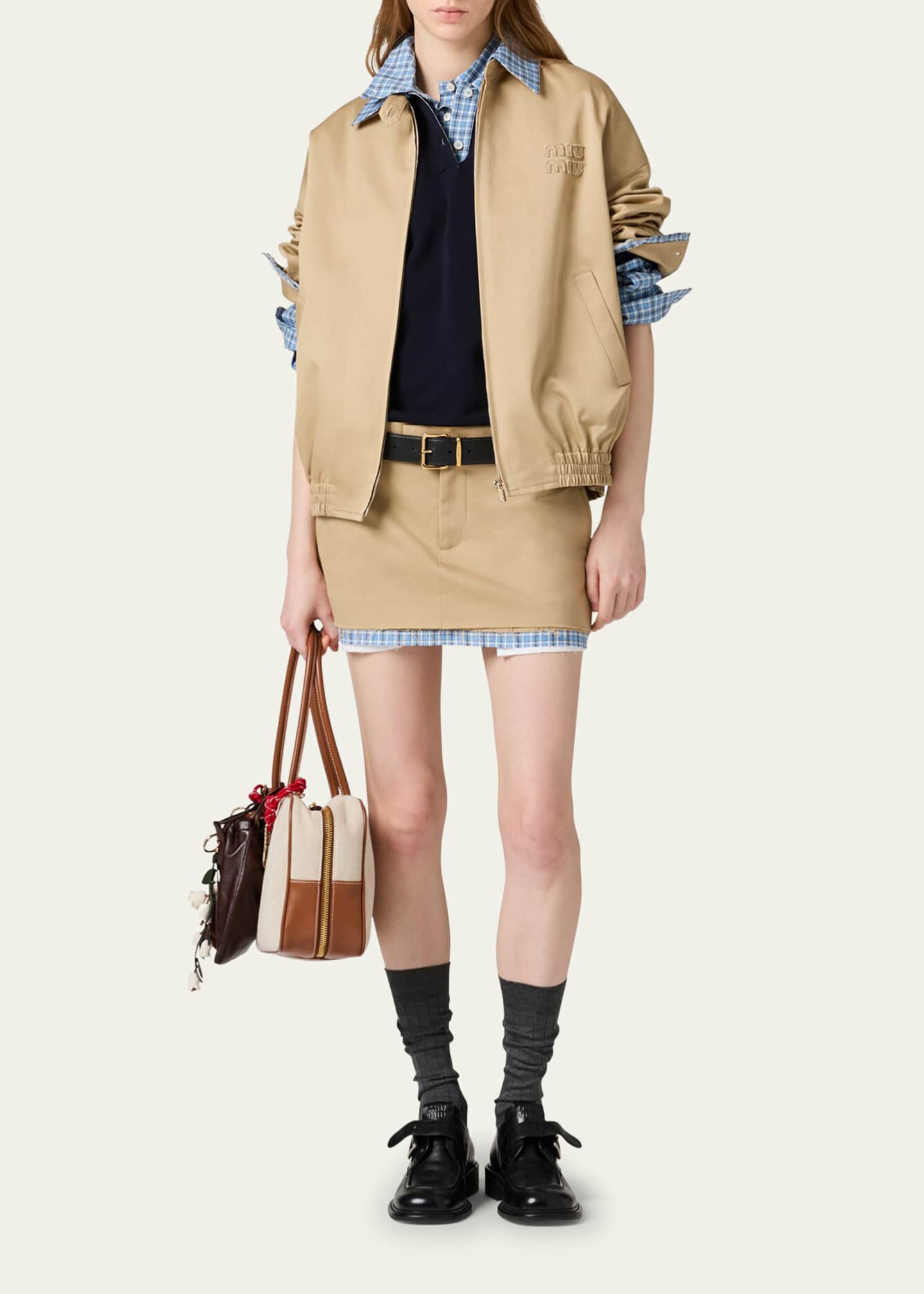 Miu Miu Mini Chino Skirt Image 2 of 3