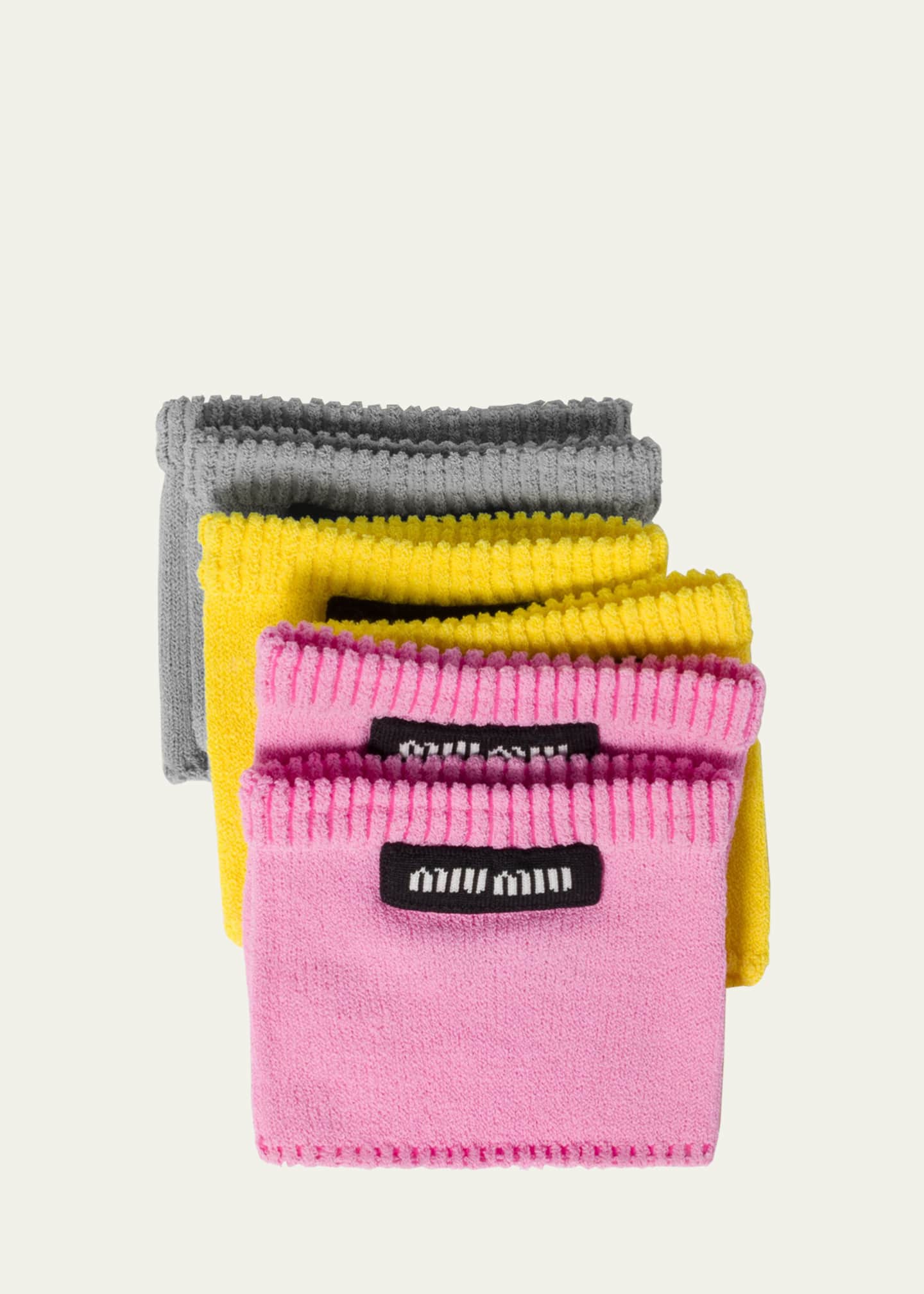 Miu Miu Logo Patch Viscose Socks, Set of 3 Image 1 of 3